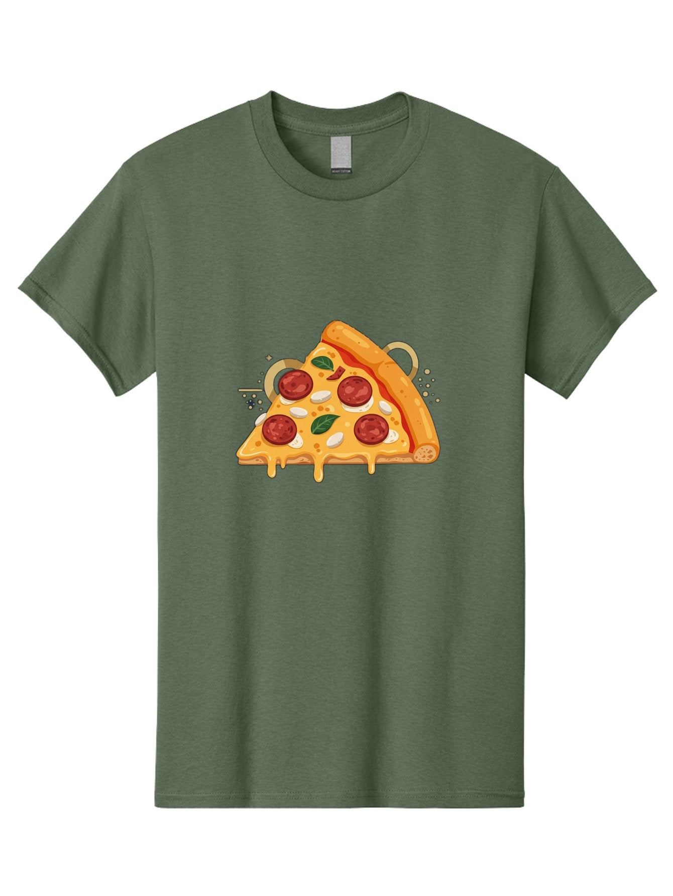 Pepperoni-Pizza-Slice-22 Men'S Graphic Tee, 100% Cotton, Comfortable Casual Summer Wear, Machine Washable, Pepperoni Pizza, Cheesy Goodness, Melted Cheese, Italian Cuisine, Savory Flavors, Appetizing Treat, Food Illustration, Bac233 6