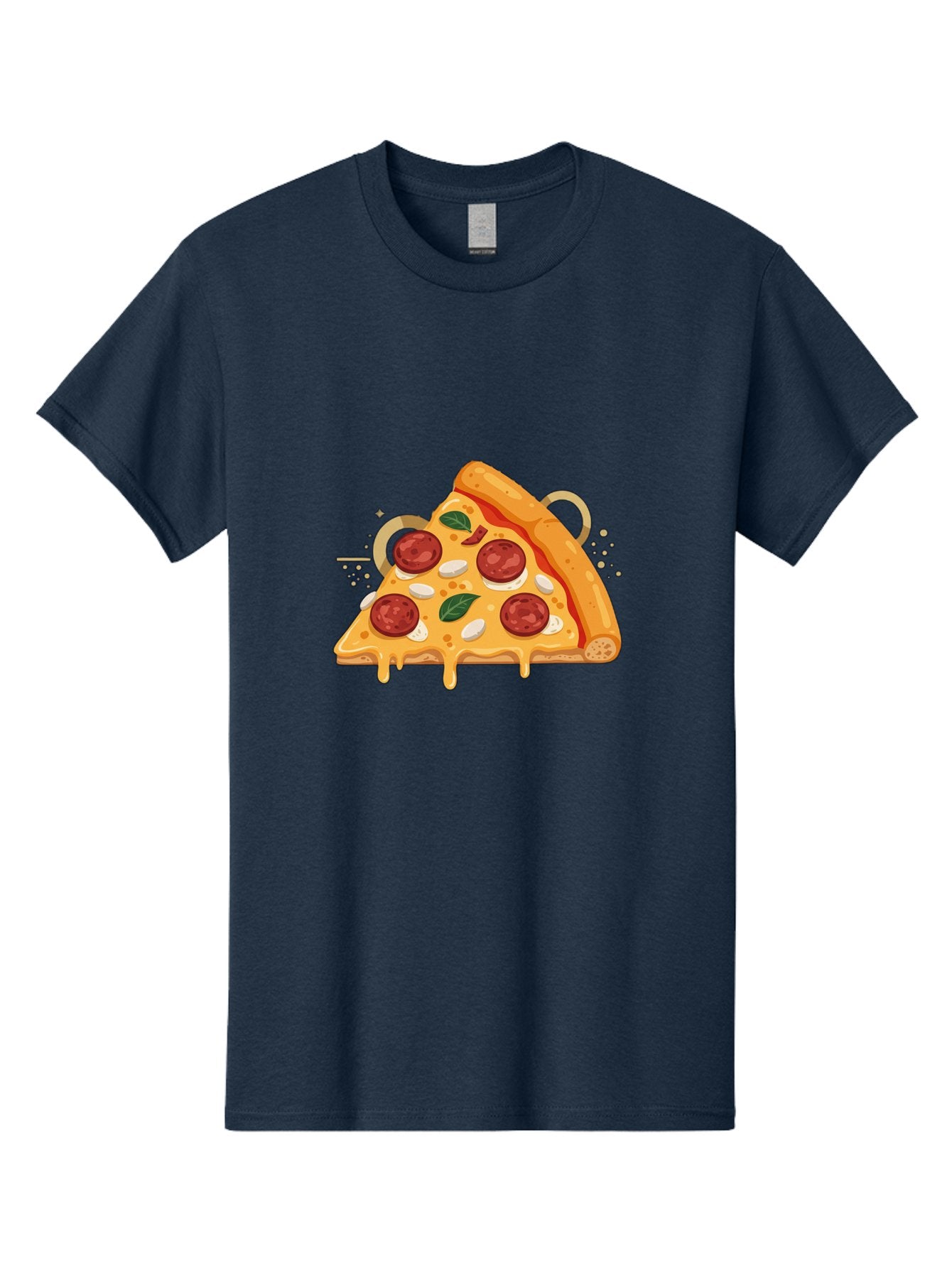 Pepperoni-Pizza-Slice-22 Men'S Graphic Tee, 100% Cotton, Comfortable Casual Summer Wear, Machine Washable, Pepperoni Pizza, Cheesy Goodness, Melted Cheese, Italian Cuisine, Savory Flavors, Appetizing Treat, Food Illustration, Bac233 10