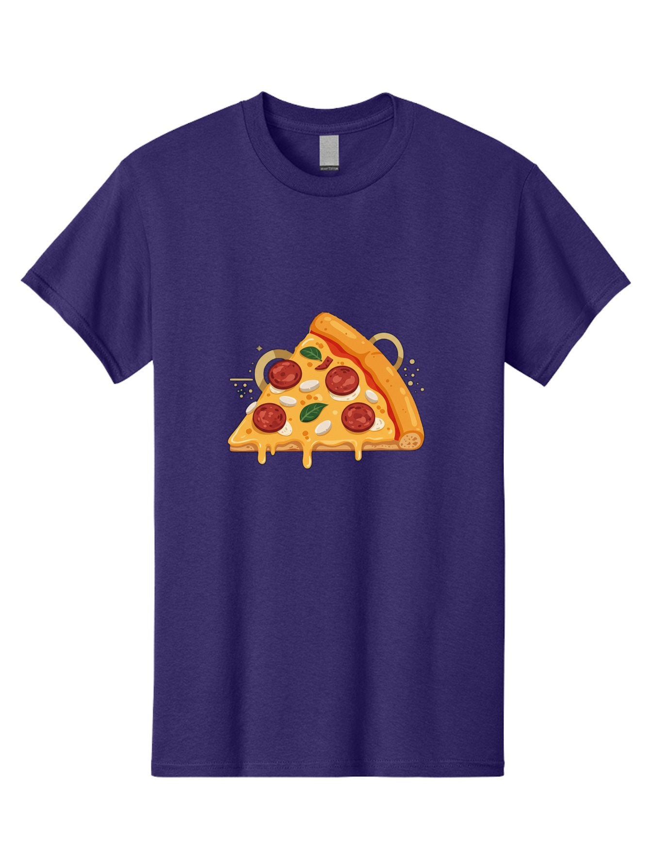 Pepperoni-Pizza-Slice-22 Men'S Graphic Tee, 100% Cotton, Comfortable Casual Summer Wear, Machine Washable, Pepperoni Pizza, Cheesy Goodness, Melted Cheese, Italian Cuisine, Savory Flavors, Appetizing Treat, Food Illustration, Bac233 5