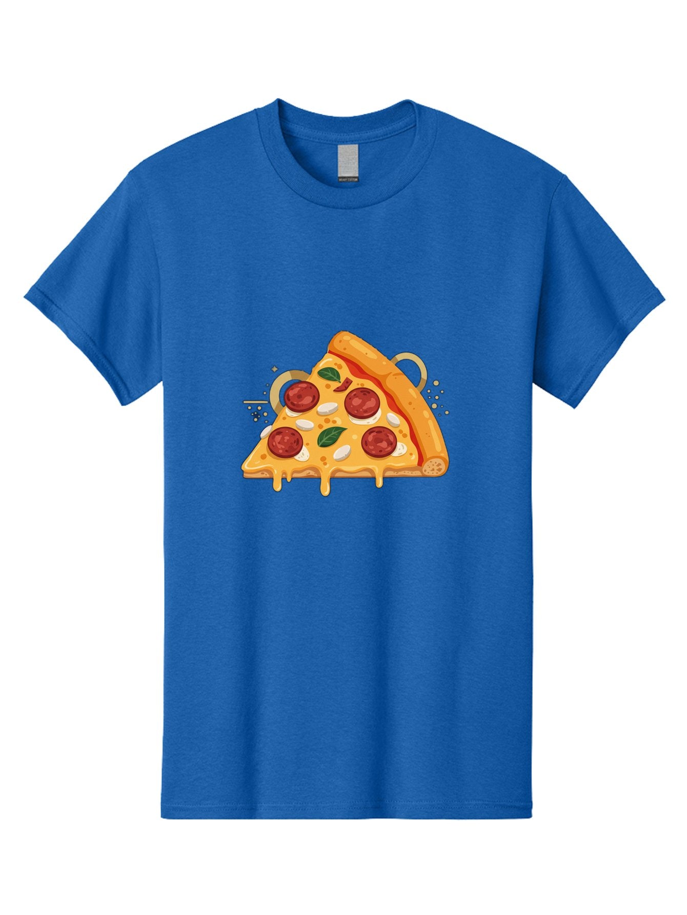 Pepperoni-Pizza-Slice-22 Men'S Graphic Tee, 100% Cotton, Comfortable Casual Summer Wear, Machine Washable, Pepperoni Pizza, Cheesy Goodness, Melted Cheese, Italian Cuisine, Savory Flavors, Appetizing Treat, Food Illustration, Bac233 13