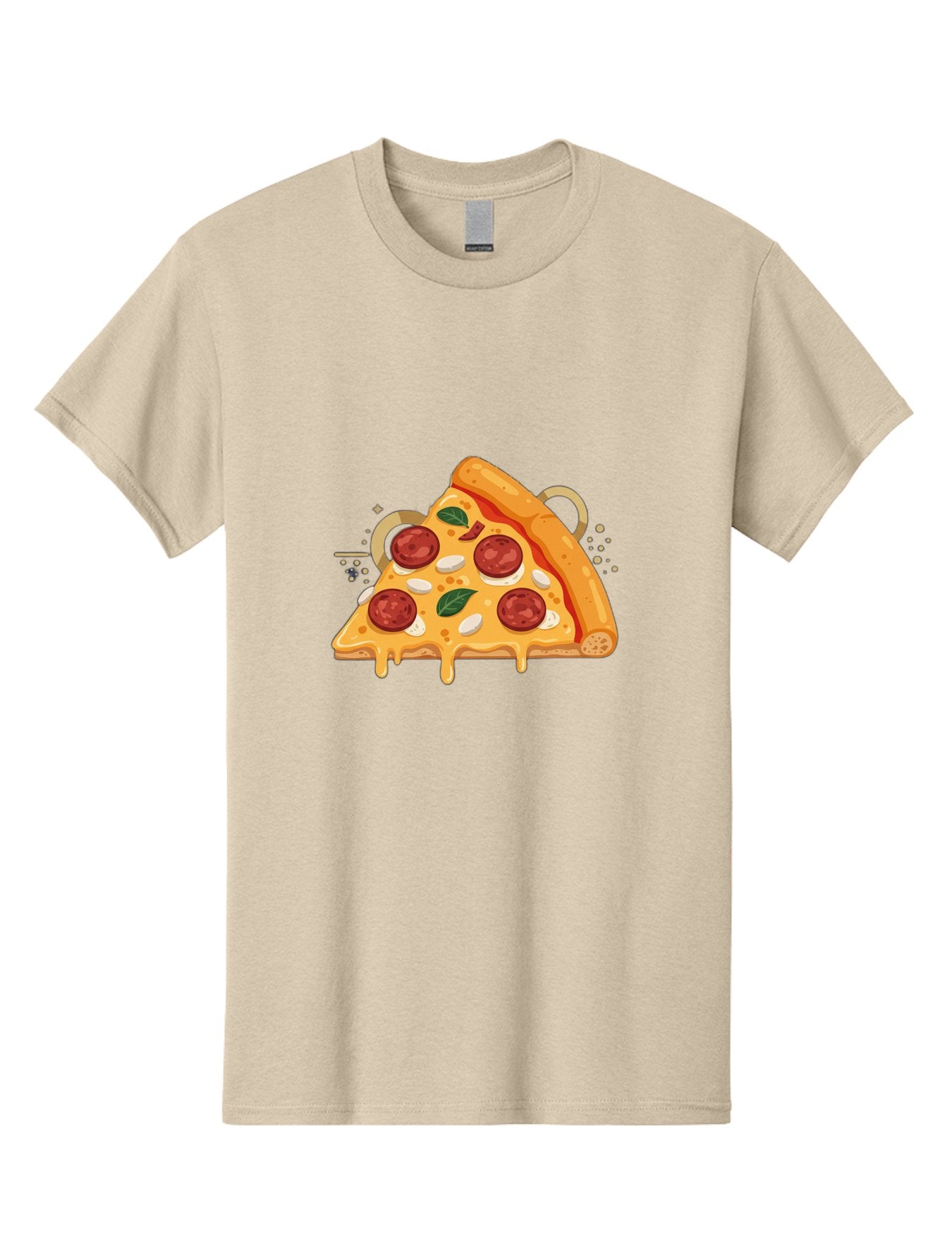 Pepperoni-Pizza-Slice-22 Men'S Graphic Tee, 100% Cotton, Comfortable Casual Summer Wear, Machine Washable, Pepperoni Pizza, Cheesy Goodness, Melted Cheese, Italian Cuisine, Savory Flavors, Appetizing Treat, Food Illustration, Bac233 12