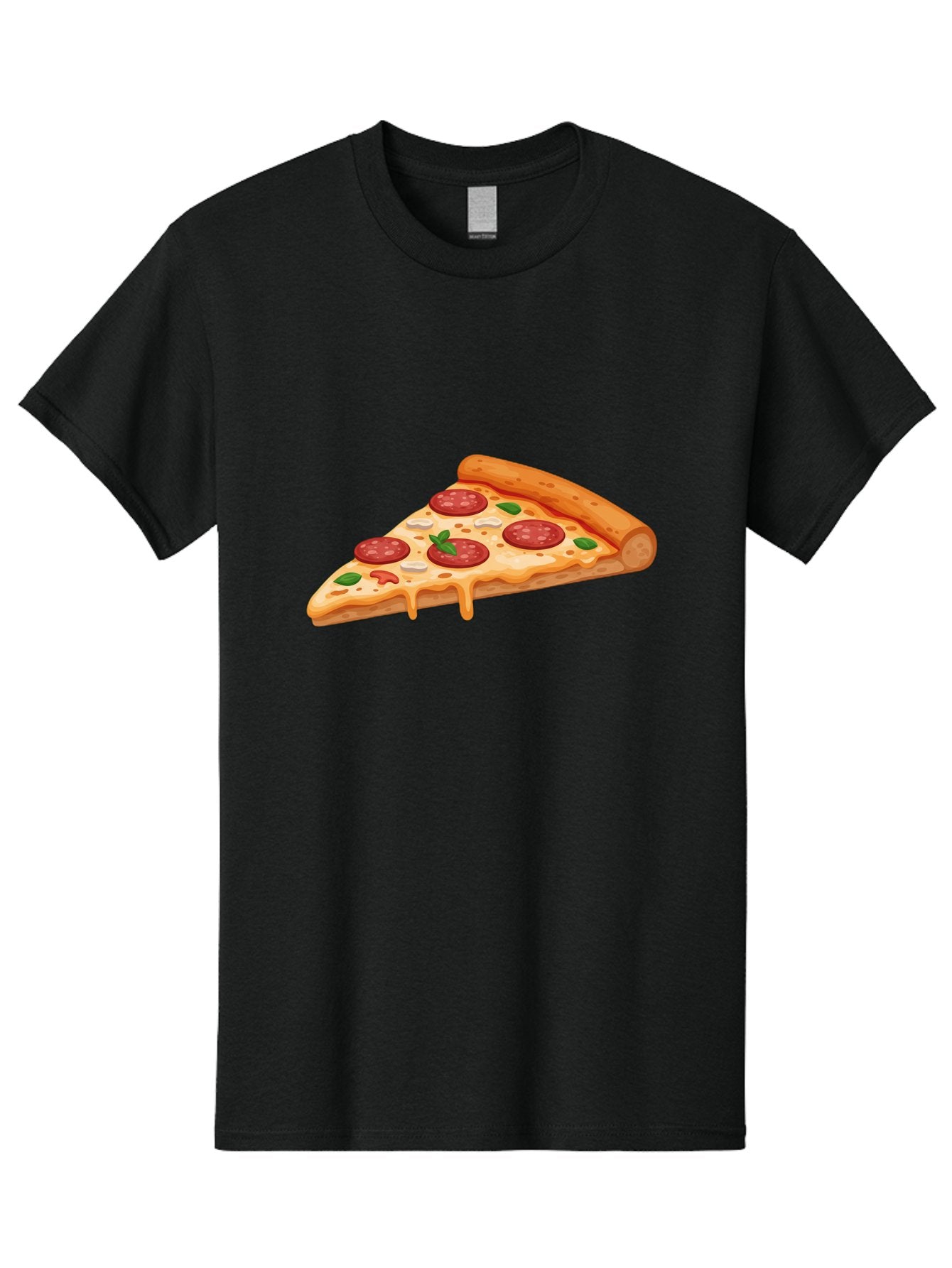 Pepperoni-Pizza-Slice-3 Men'S Graphic Tee, 100% Cotton, Comfortable Casual Summer Wear, Machine Washable, Pepperoni Pizza, Pizza Slice, Cheesy Goodness, Melted Cheese, Savory Pepperoni, Fresh Basil, Italian Cuisine, Foodie Delight Bac235 4