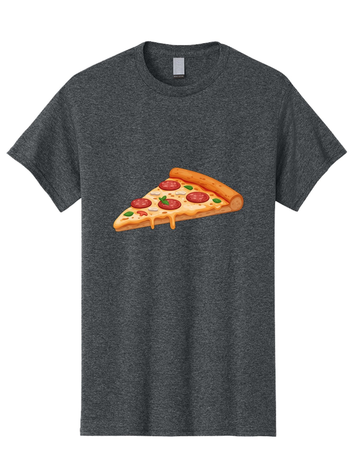 Pepperoni-Pizza-Slice-3 Men'S Graphic Tee, 100% Cotton, Comfortable Casual Summer Wear, Machine Washable, Pepperoni Pizza, Pizza Slice, Cheesy Goodness, Melted Cheese, Savory Pepperoni, Fresh Basil, Italian Cuisine, Foodie Delight Bac235 3