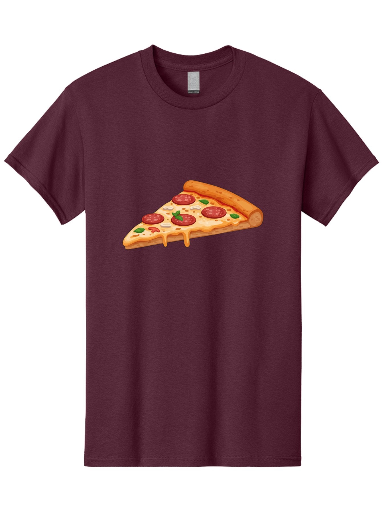Pepperoni-Pizza-Slice-3 Men'S Graphic Tee, 100% Cotton, Comfortable Casual Summer Wear, Machine Washable, Pepperoni Pizza, Pizza Slice, Cheesy Goodness, Melted Cheese, Savory Pepperoni, Fresh Basil, Italian Cuisine, Foodie Delight Bac235