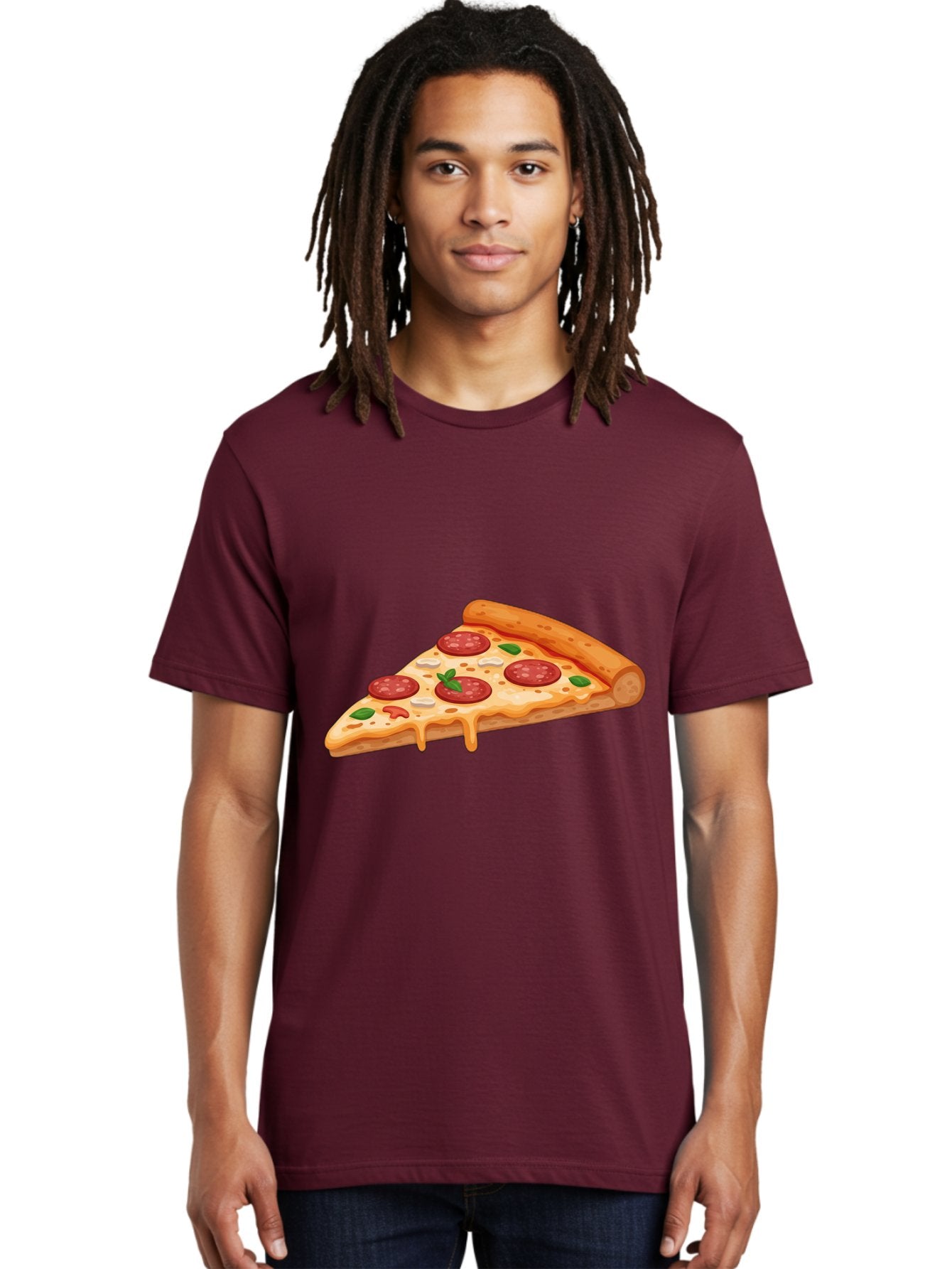 Pepperoni-Pizza-Slice-3 Men'S Graphic Tee, 100% Cotton, Comfortable Casual Summer Wear, Machine Washable, Pepperoni Pizza, Pizza Slice, Cheesy Goodness, Melted Cheese, Savory Pepperoni, Fresh Basil, Italian Cuisine, Foodie Delight Bac235 19