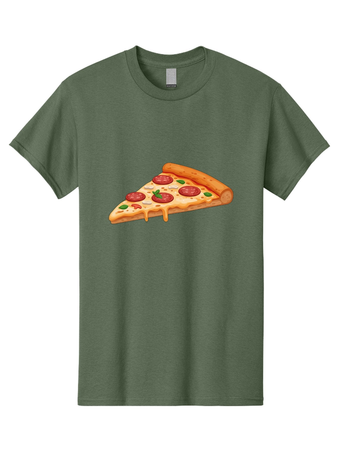 Pepperoni-Pizza-Slice-3 Men'S Graphic Tee, 100% Cotton, Comfortable Casual Summer Wear, Machine Washable, Pepperoni Pizza, Pizza Slice, Cheesy Goodness, Melted Cheese, Savory Pepperoni, Fresh Basil, Italian Cuisine, Foodie Delight Bac235 15