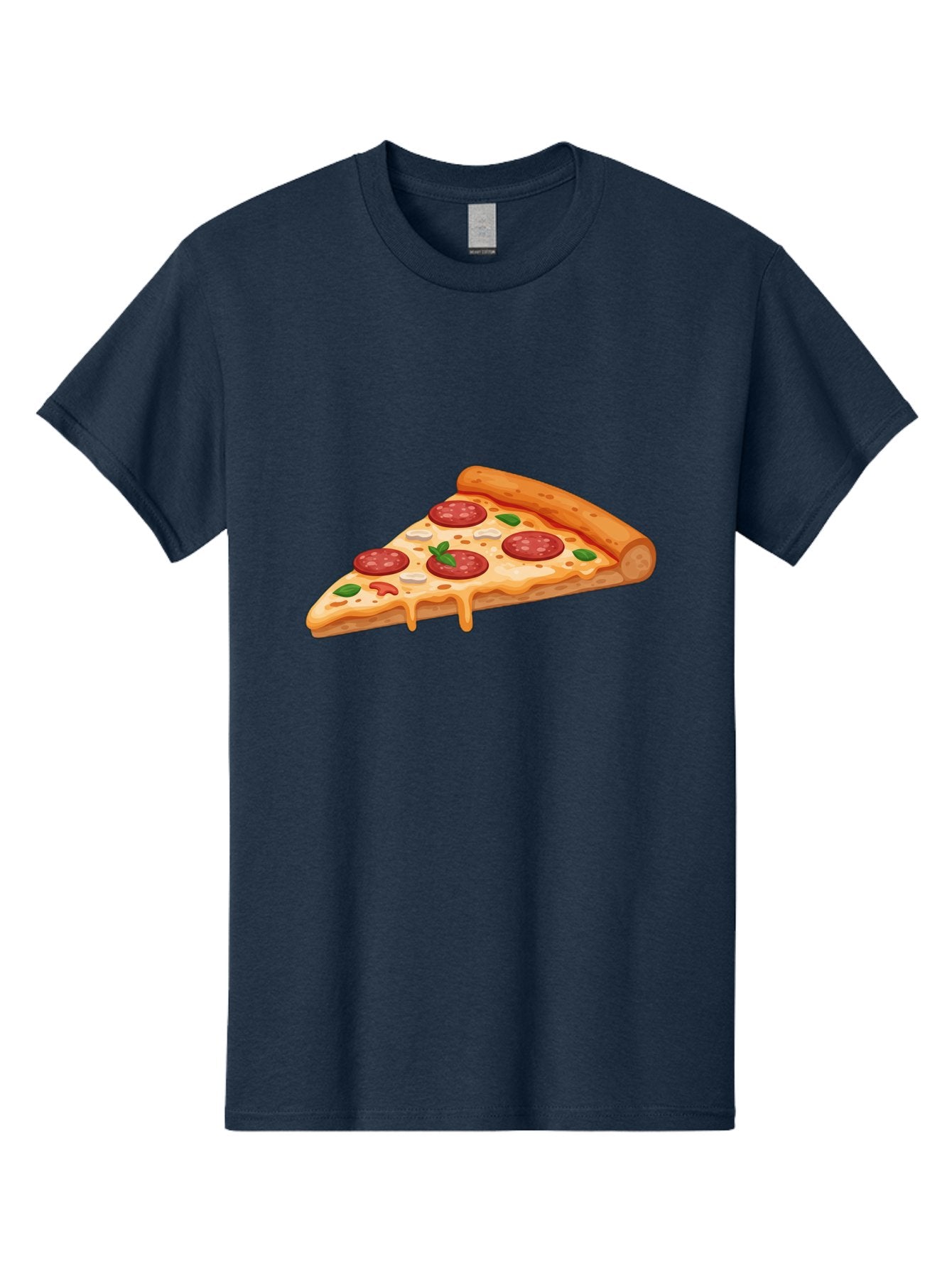 Pepperoni-Pizza-Slice-3 Men'S Graphic Tee, 100% Cotton, Comfortable Casual Summer Wear, Machine Washable, Pepperoni Pizza, Pizza Slice, Cheesy Goodness, Melted Cheese, Savory Pepperoni, Fresh Basil, Italian Cuisine, Foodie Delight Bac235 9