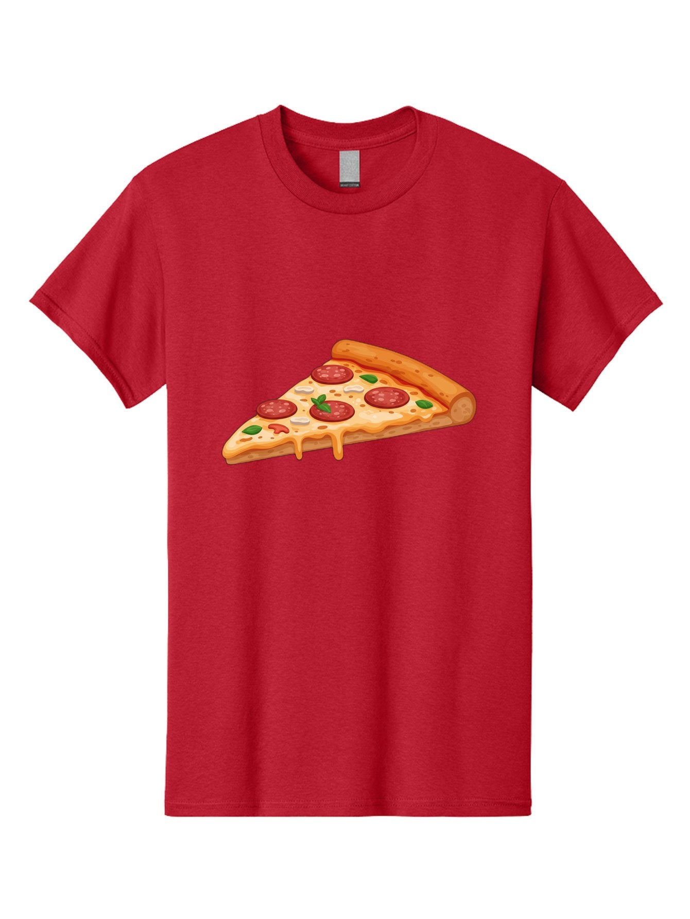 Pepperoni-Pizza-Slice-3 Men'S Graphic Tee, 100% Cotton, Comfortable Casual Summer Wear, Machine Washable, Pepperoni Pizza, Pizza Slice, Cheesy Goodness, Melted Cheese, Savory Pepperoni, Fresh Basil, Italian Cuisine, Foodie Delight Bac235 5