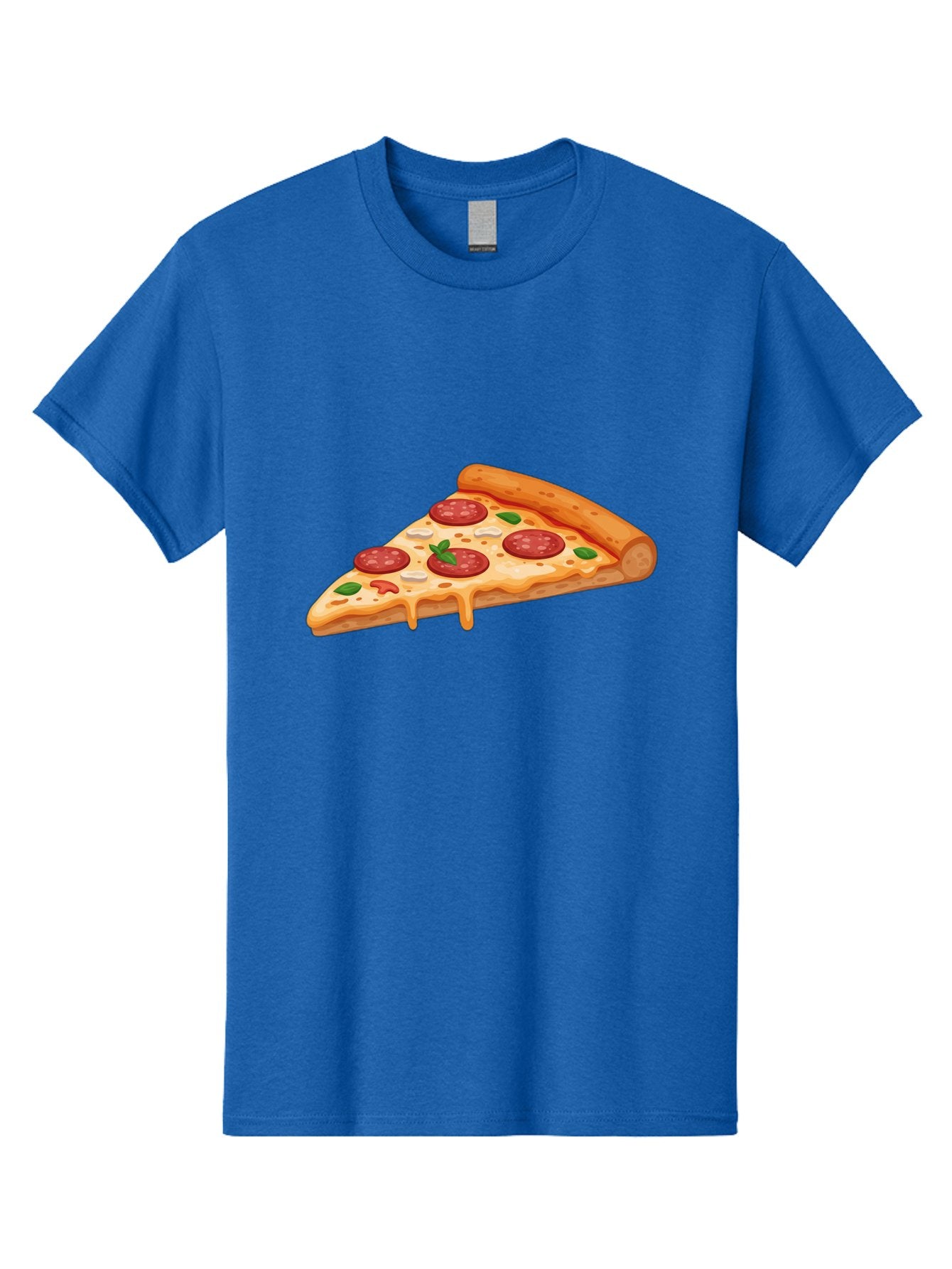 Pepperoni-Pizza-Slice-3 Men'S Graphic Tee, 100% Cotton, Comfortable Casual Summer Wear, Machine Washable, Pepperoni Pizza, Pizza Slice, Cheesy Goodness, Melted Cheese, Savory Pepperoni, Fresh Basil, Italian Cuisine, Foodie Delight Bac235 7
