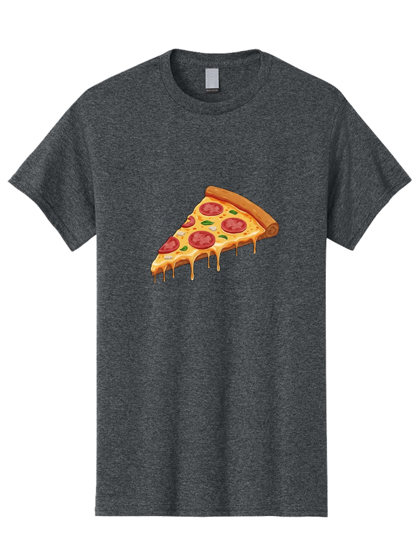 Pepperoni-Pizza-Slice-4 Men'S Graphic Tee, 100% Cotton, Comfortable Casual Summer Wear, Machine Washable, Pepperoni Pizza, Pizza Slice, Melted Cheese, Pepperoni, Basil Leaves, Gooey Cheese, Pizza Toppings, Italian Food, Cheesy Goodness Bac236 3