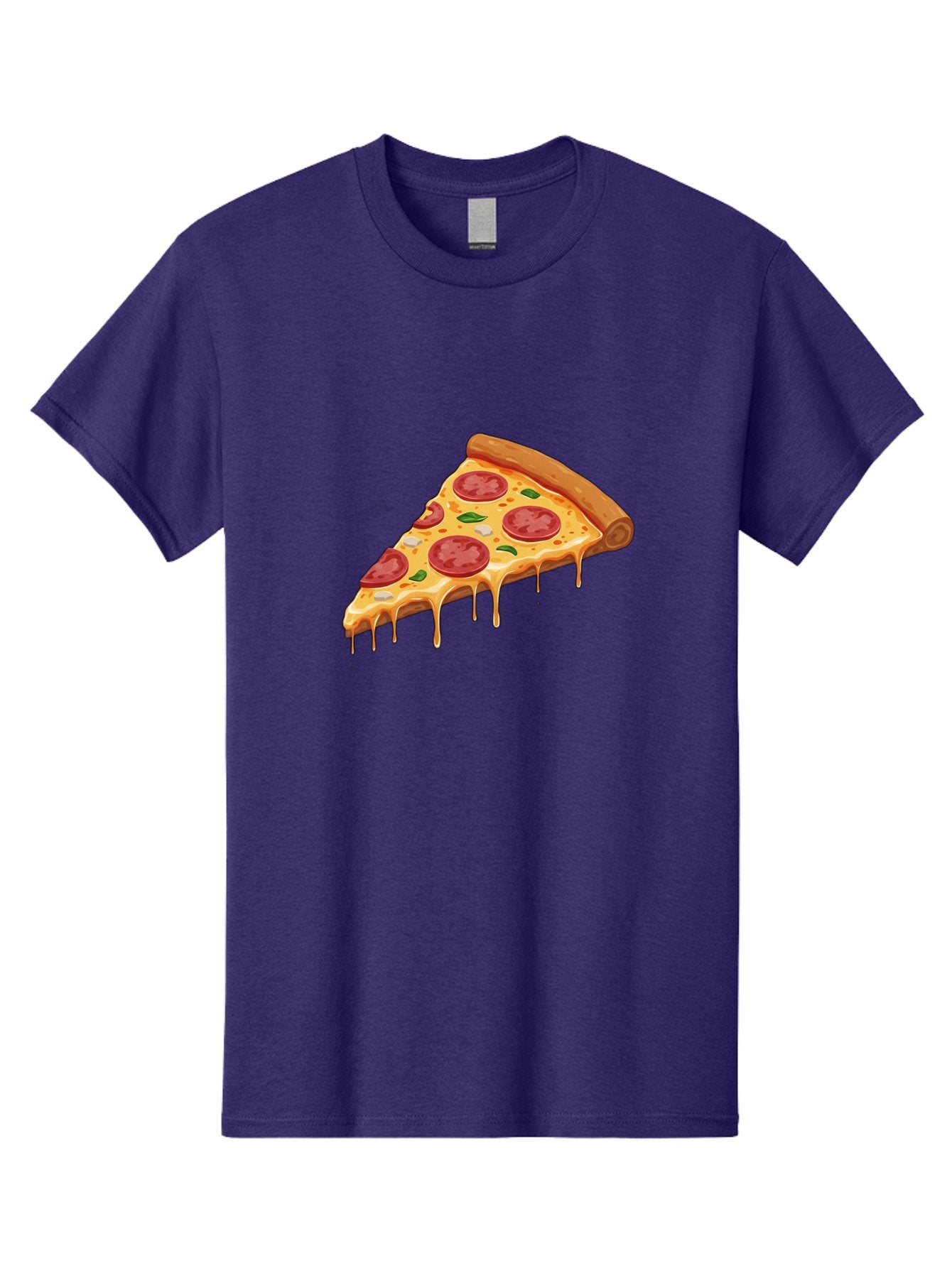Pepperoni-Pizza-Slice-4 Men'S Graphic Tee, 100% Cotton, Comfortable Casual Summer Wear, Machine Washable, Pepperoni Pizza, Pizza Slice, Melted Cheese, Pepperoni, Basil Leaves, Gooey Cheese, Pizza Toppings, Italian Food, Cheesy Goodness Bac236 11