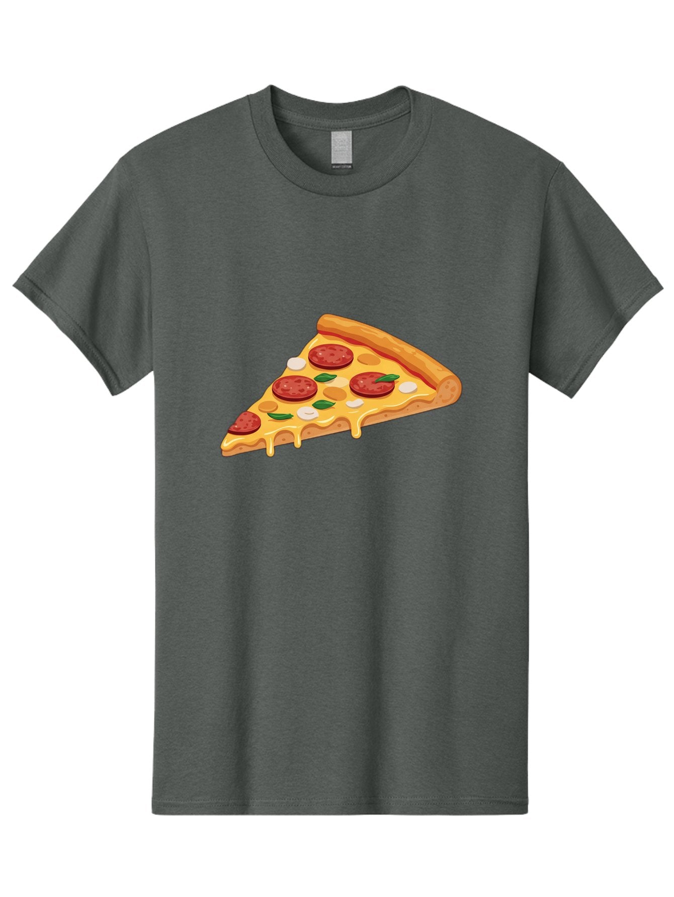 Pepperoni-Pizza-Slice-5 Men'S Graphic Tee, 100% Cotton, Comfortable Casual Summer Wear, Machine Washable, Pepperoni Pizza, Pizza Slice, Melted Cheese, Pepperoni, Basil, Garlic, Italian Food, Cheesy Goodness, Tasty Pizza, Food Illustration Bac237 13