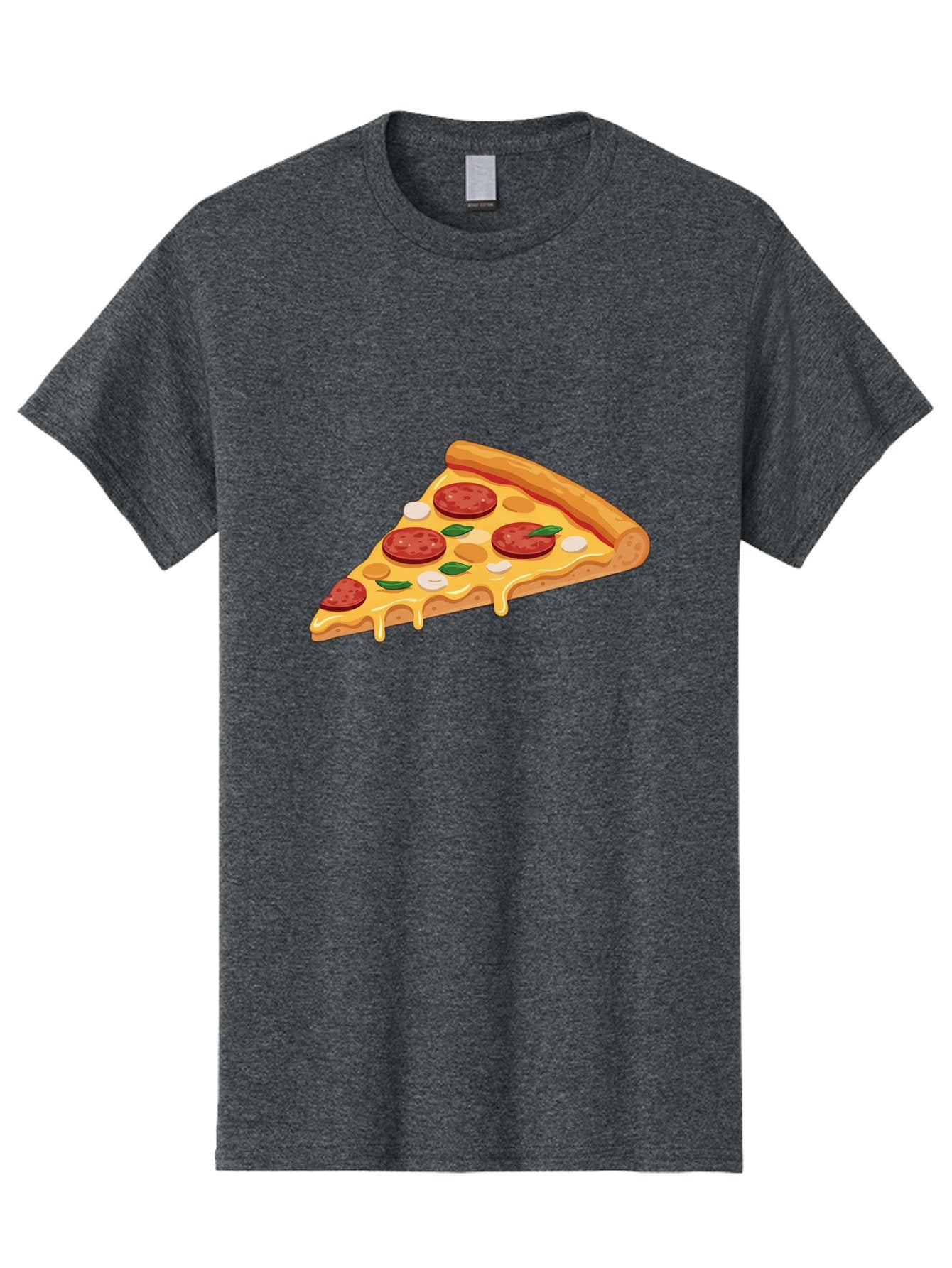 Pepperoni-Pizza-Slice-5 Men'S Graphic Tee, 100% Cotton, Comfortable Casual Summer Wear, Machine Washable, Pepperoni Pizza, Pizza Slice, Melted Cheese, Pepperoni, Basil, Garlic, Italian Food, Cheesy Goodness, Tasty Pizza, Food Illustration Bac237