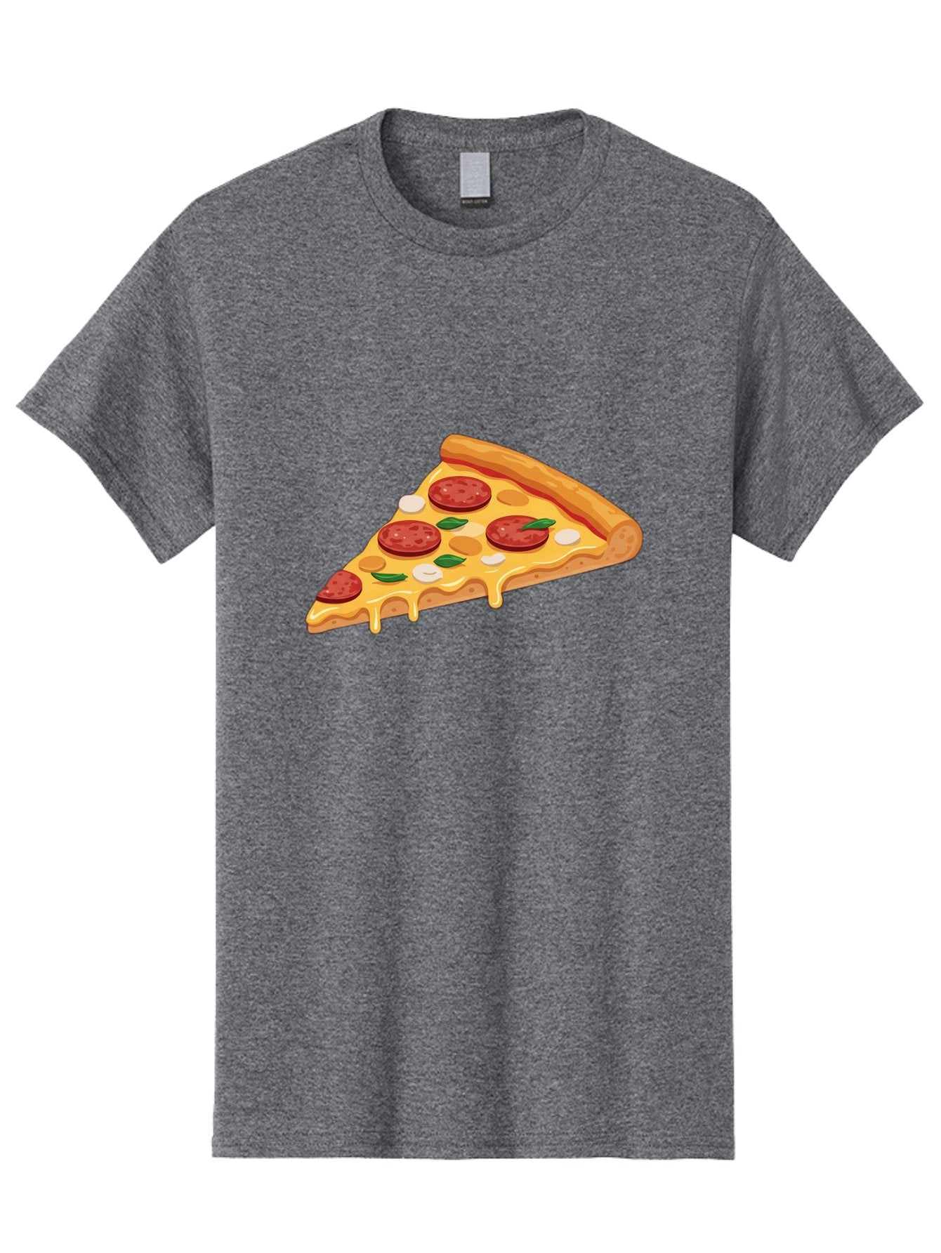 Pepperoni-Pizza-Slice-5 Men'S Graphic Tee, 100% Cotton, Comfortable Casual Summer Wear, Machine Washable, Pepperoni Pizza, Pizza Slice, Melted Cheese, Pepperoni, Basil, Garlic, Italian Food, Cheesy Goodness, Tasty Pizza, Food Illustration Bac237 12