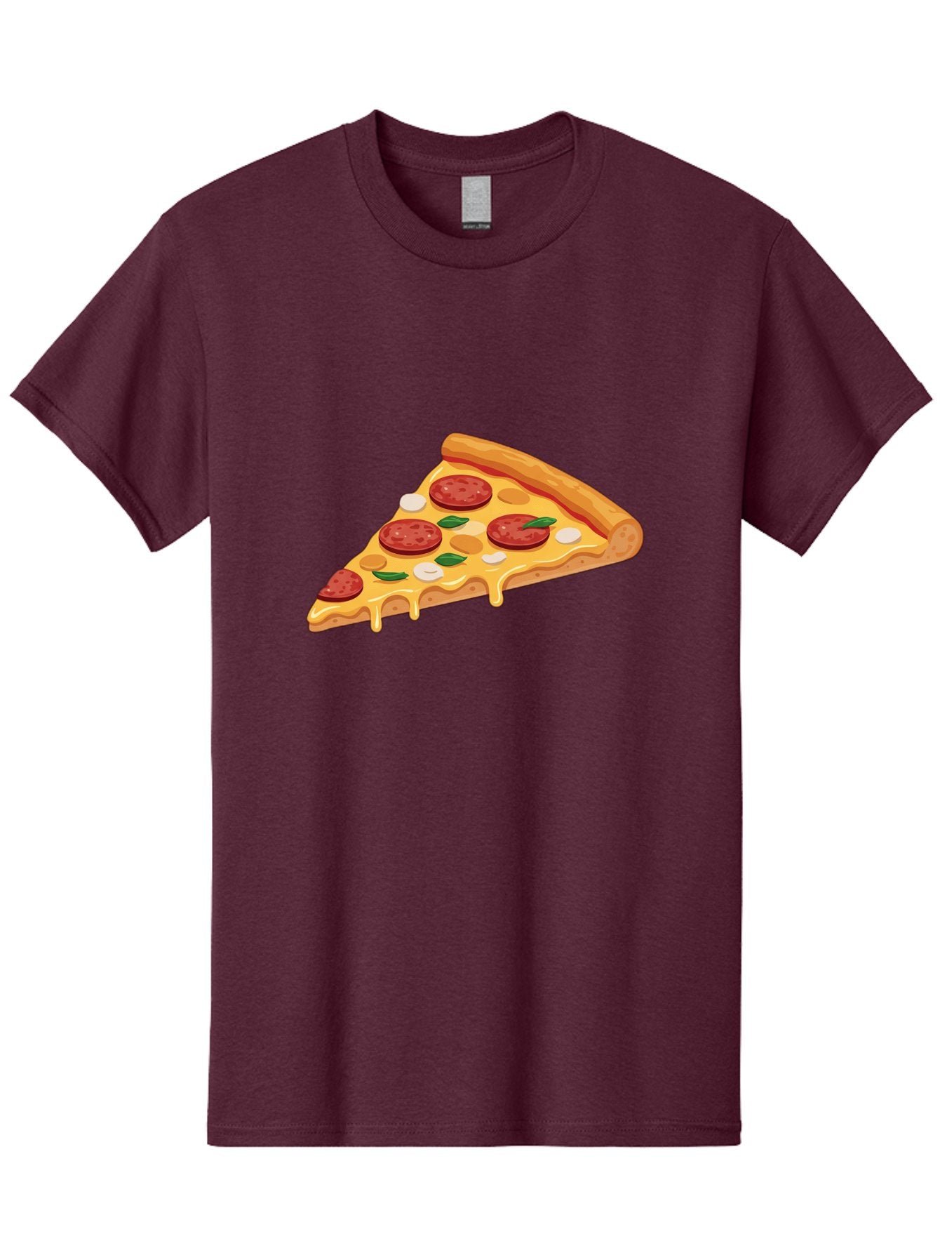 Pepperoni-Pizza-Slice-5 Men'S Graphic Tee, 100% Cotton, Comfortable Casual Summer Wear, Machine Washable, Pepperoni Pizza, Pizza Slice, Melted Cheese, Pepperoni, Basil, Garlic, Italian Food, Cheesy Goodness, Tasty Pizza, Food Illustration Bac237 14