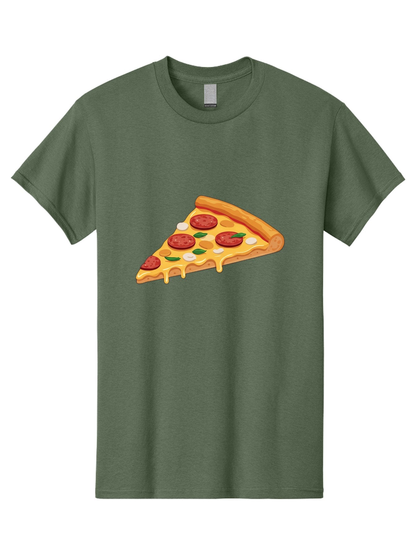 Pepperoni-Pizza-Slice-5 Men'S Graphic Tee, 100% Cotton, Comfortable Casual Summer Wear, Machine Washable, Pepperoni Pizza, Pizza Slice, Melted Cheese, Pepperoni, Basil, Garlic, Italian Food, Cheesy Goodness, Tasty Pizza, Food Illustration Bac237 9
