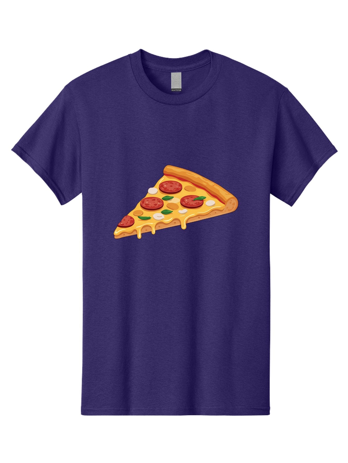 Pepperoni-Pizza-Slice-5 Men'S Graphic Tee, 100% Cotton, Comfortable Casual Summer Wear, Machine Washable, Pepperoni Pizza, Pizza Slice, Melted Cheese, Pepperoni, Basil, Garlic, Italian Food, Cheesy Goodness, Tasty Pizza, Food Illustration Bac237 10