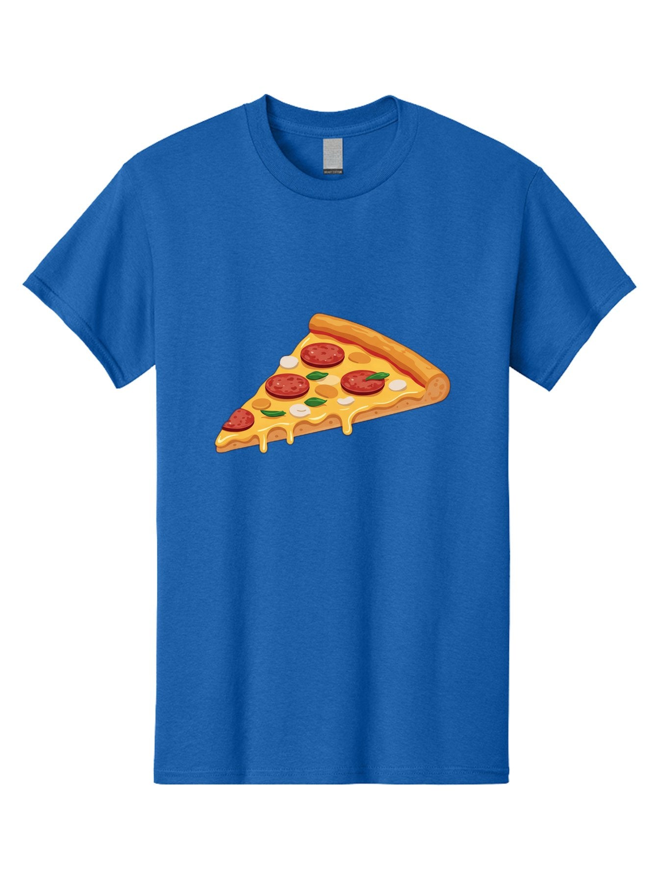 Pepperoni-Pizza-Slice-5 Men'S Graphic Tee, 100% Cotton, Comfortable Casual Summer Wear, Machine Washable, Pepperoni Pizza, Pizza Slice, Melted Cheese, Pepperoni, Basil, Garlic, Italian Food, Cheesy Goodness, Tasty Pizza, Food Illustration Bac237 15