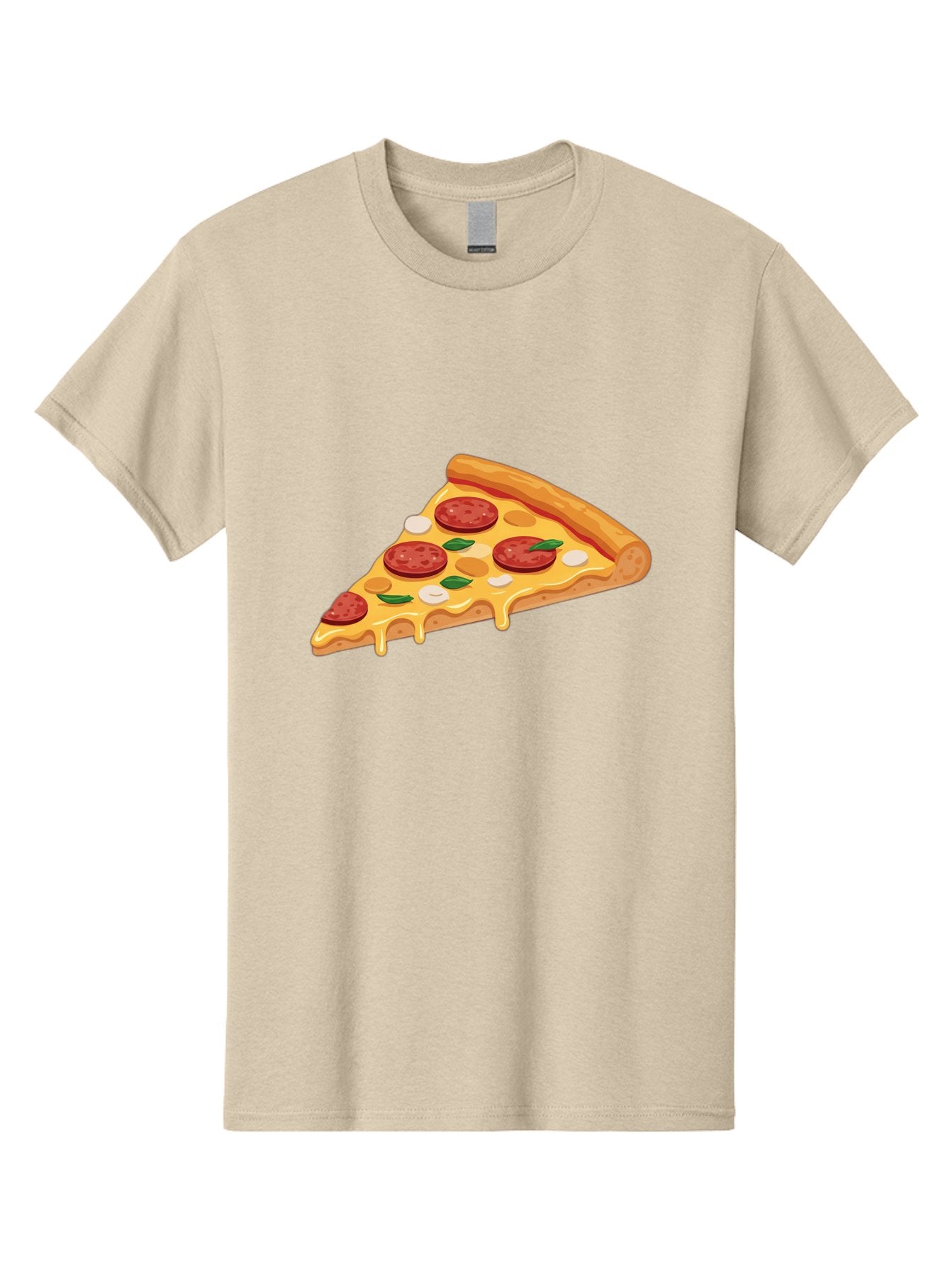 Pepperoni-Pizza-Slice-5 Men'S Graphic Tee, 100% Cotton, Comfortable Casual Summer Wear, Machine Washable, Pepperoni Pizza, Pizza Slice, Melted Cheese, Pepperoni, Basil, Garlic, Italian Food, Cheesy Goodness, Tasty Pizza, Food Illustration Bac237 11