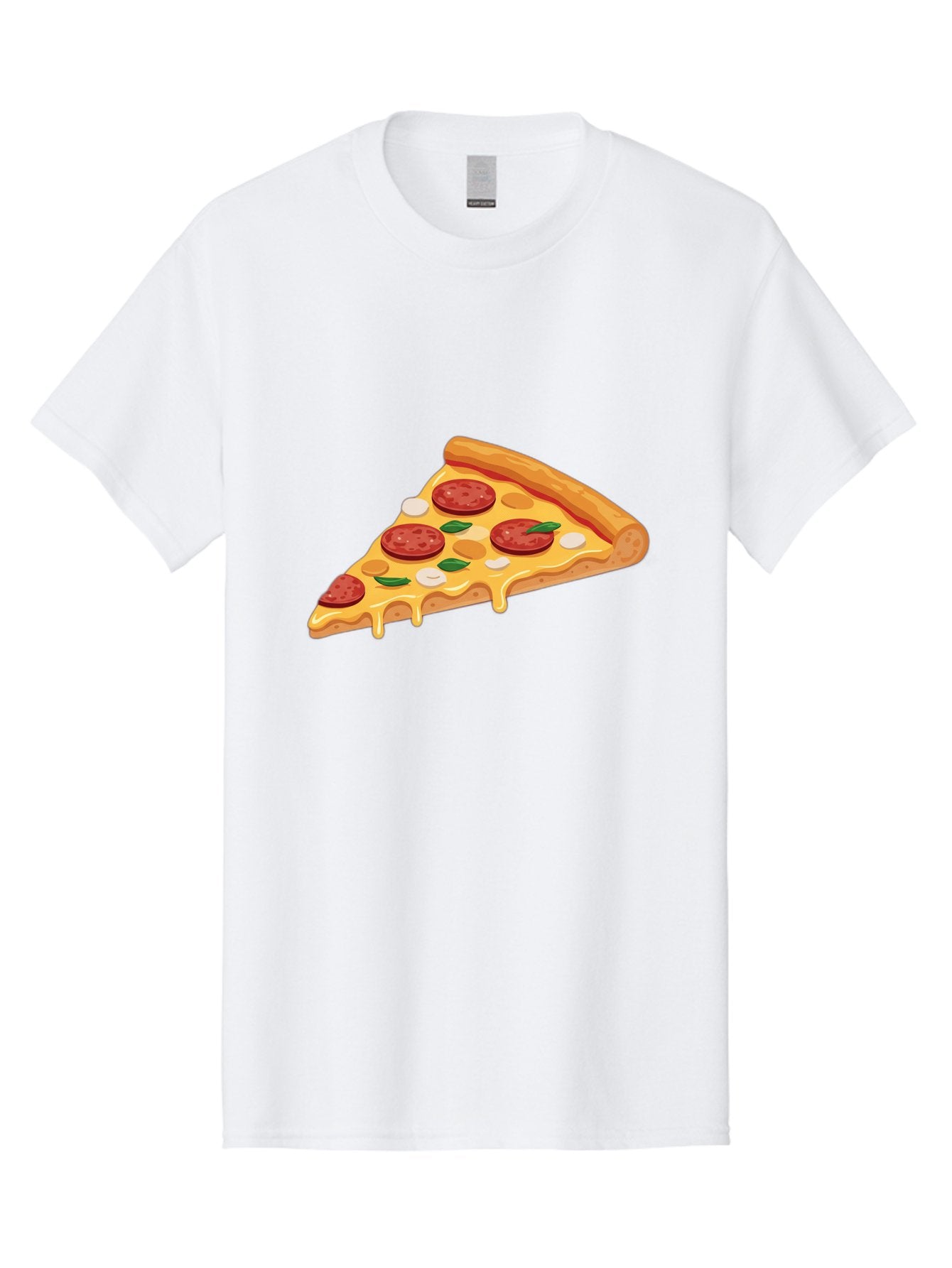 Pepperoni-Pizza-Slice-5 Men'S Graphic Tee, 100% Cotton, Comfortable Casual Summer Wear, Machine Washable, Pepperoni Pizza, Pizza Slice, Melted Cheese, Pepperoni, Basil, Garlic, Italian Food, Cheesy Goodness, Tasty Pizza, Food Illustration Bac237 6