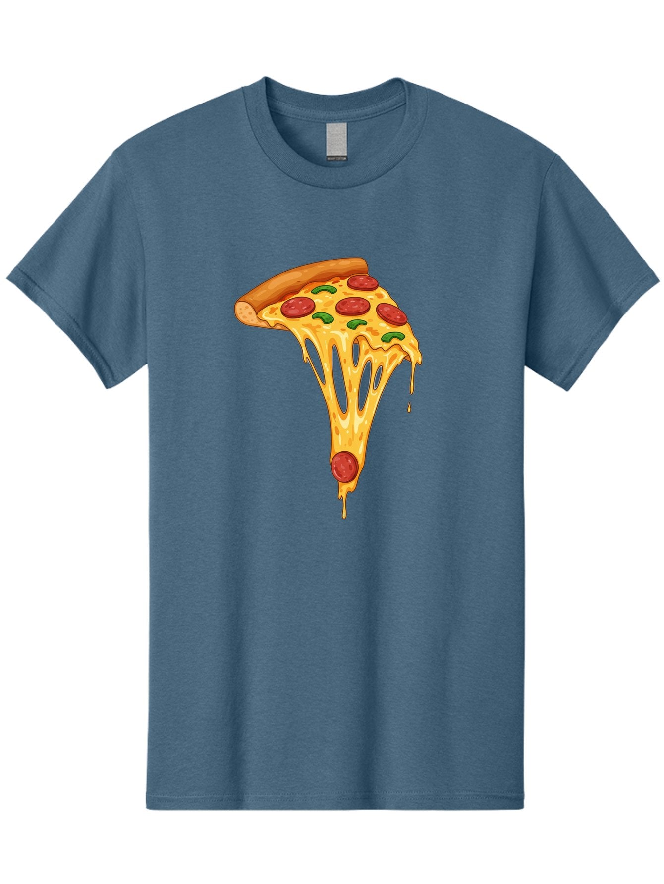 Pepperoni-Pizza-Slice-6 Men'S Graphic Tee, 100% Cotton, Comfortable Casual Summer Wear, Machine Washable, Pepperoni Pizza, Cheesy Goodness, Melted Cheese, Green Peppers, Savory Delight, Italian Cuisine, Foodie Favorite, Pizza Love, Bac238 10
