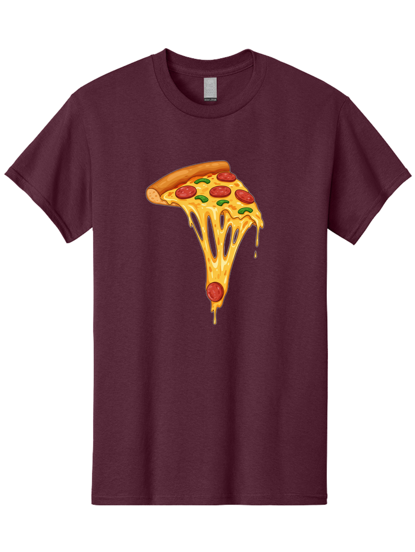 Pepperoni-Pizza-Slice-6 Men'S Graphic Tee, 100% Cotton, Comfortable Casual Summer Wear, Machine Washable, Pepperoni Pizza, Cheesy Goodness, Melted Cheese, Green Peppers, Savory Delight, Italian Cuisine, Foodie Favorite, Pizza Love, Bac238 9