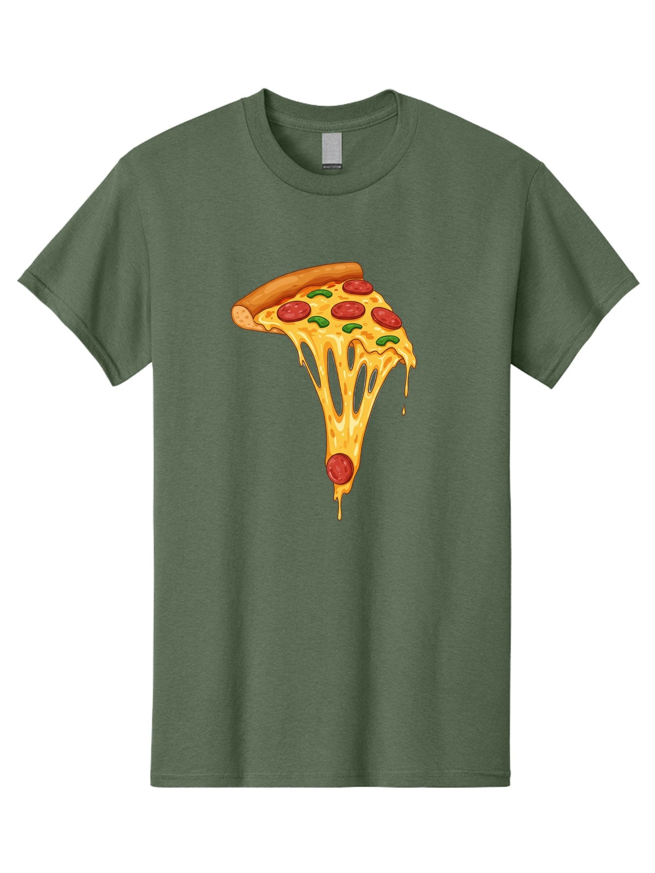 Pepperoni-Pizza-Slice-6 Men'S Graphic Tee, 100% Cotton, Comfortable Casual Summer Wear, Machine Washable, Pepperoni Pizza, Cheesy Goodness, Melted Cheese, Green Peppers, Savory Delight, Italian Cuisine, Foodie Favorite, Pizza Love, Bac238 15
