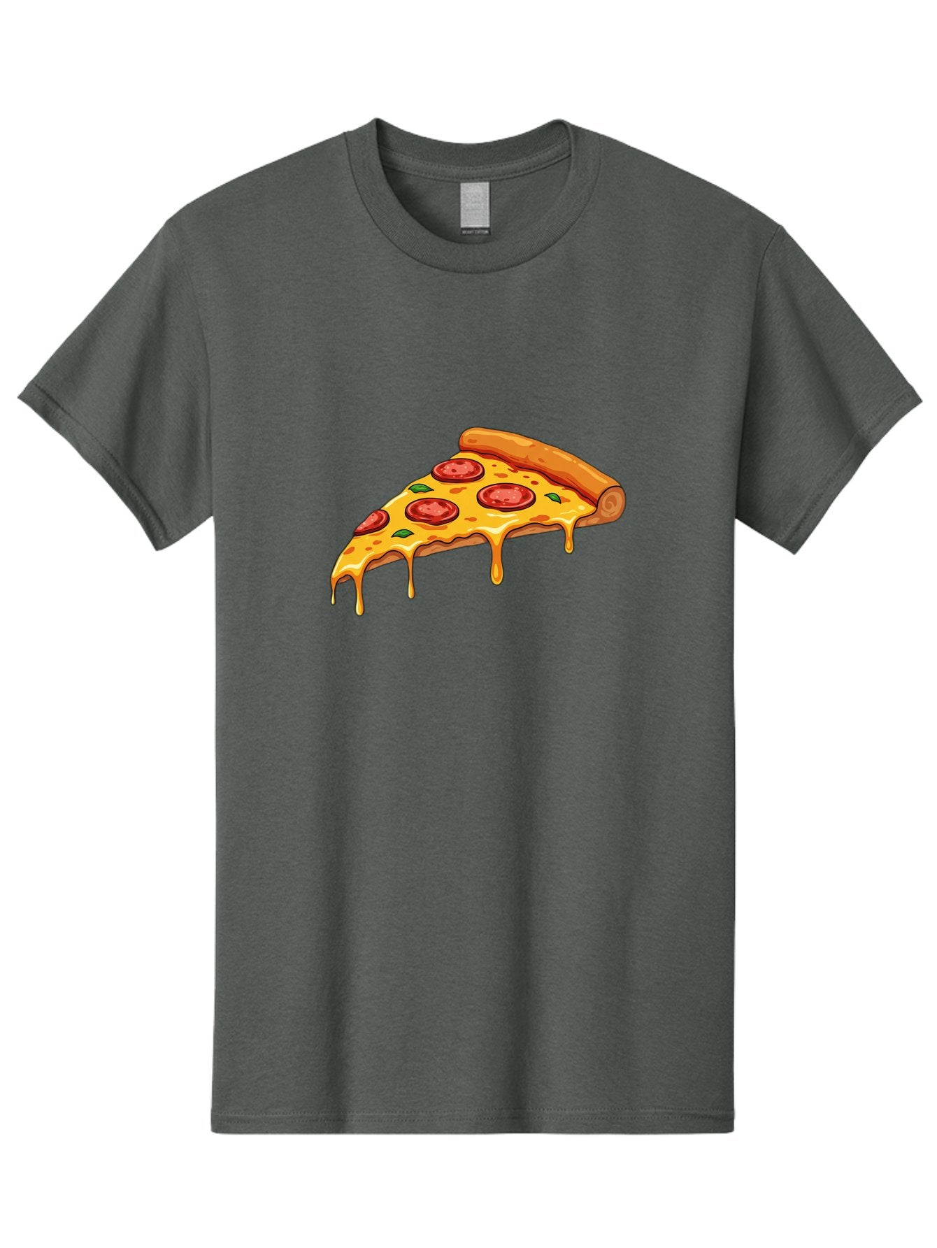Pepperoni-Pizza-Slice-7 Men'S Graphic Tee, 100% Cotton, Comfortable Casual Summer Wear, Machine Washable, Pepperoni Pizza Slice, Melted Cheese, Green Peppers, Red Pepperoni, Pizza Goodness, Cheesy Delight, Savory Treat, Foodie Favorite, Bac239 6
