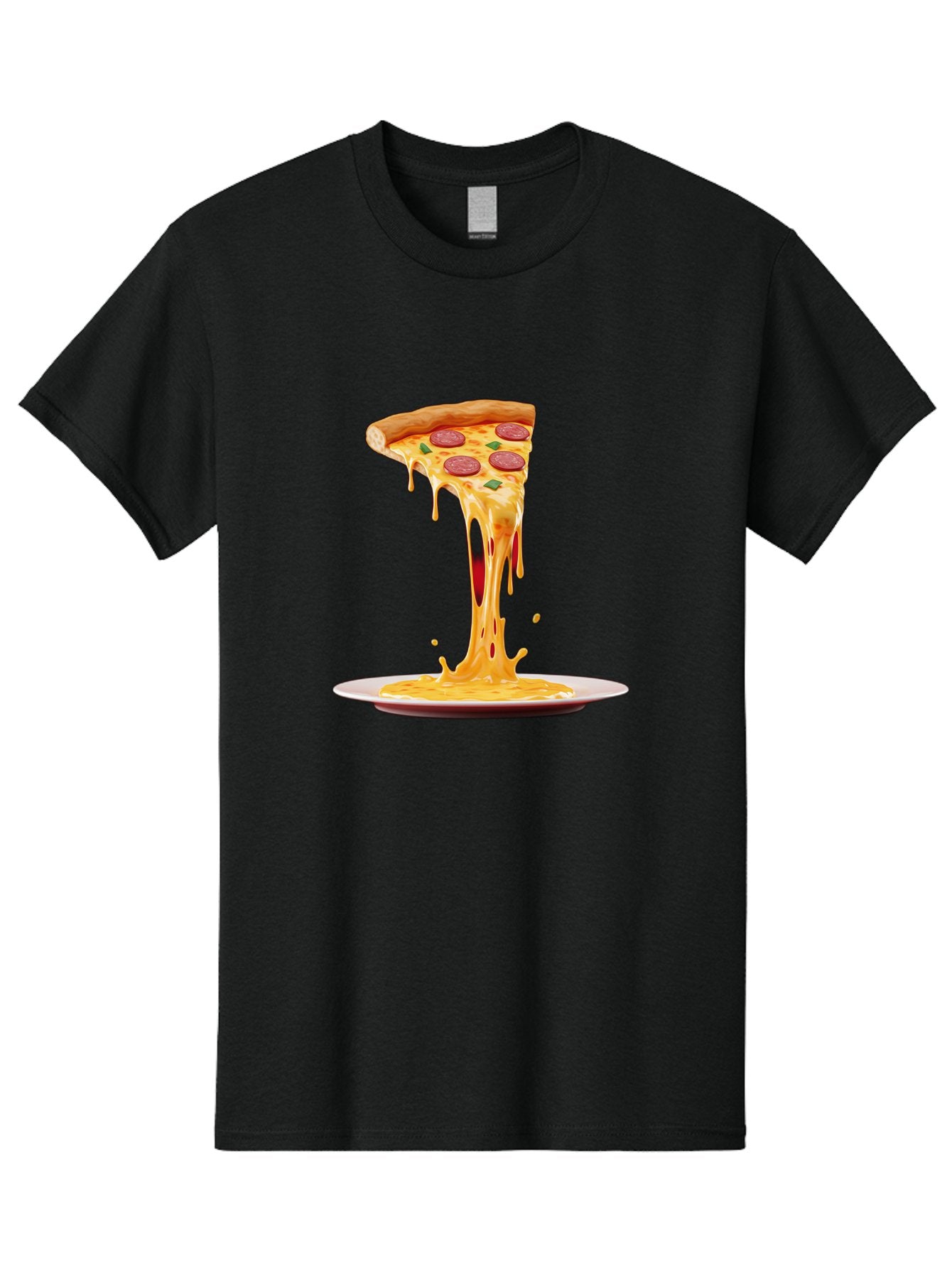 Pepperoni-Pizza-Slice-8 Men'S Graphic Tee, 100% Cotton, Comfortable Casual Summer Wear, Machine Washable, Cheesy Pizza Slice, Pepperoni Pizza, Melted Mozzarella, Cheesy Goodness, Pizza Toppings, Savory Delight, Italian Cuisine, Bac240