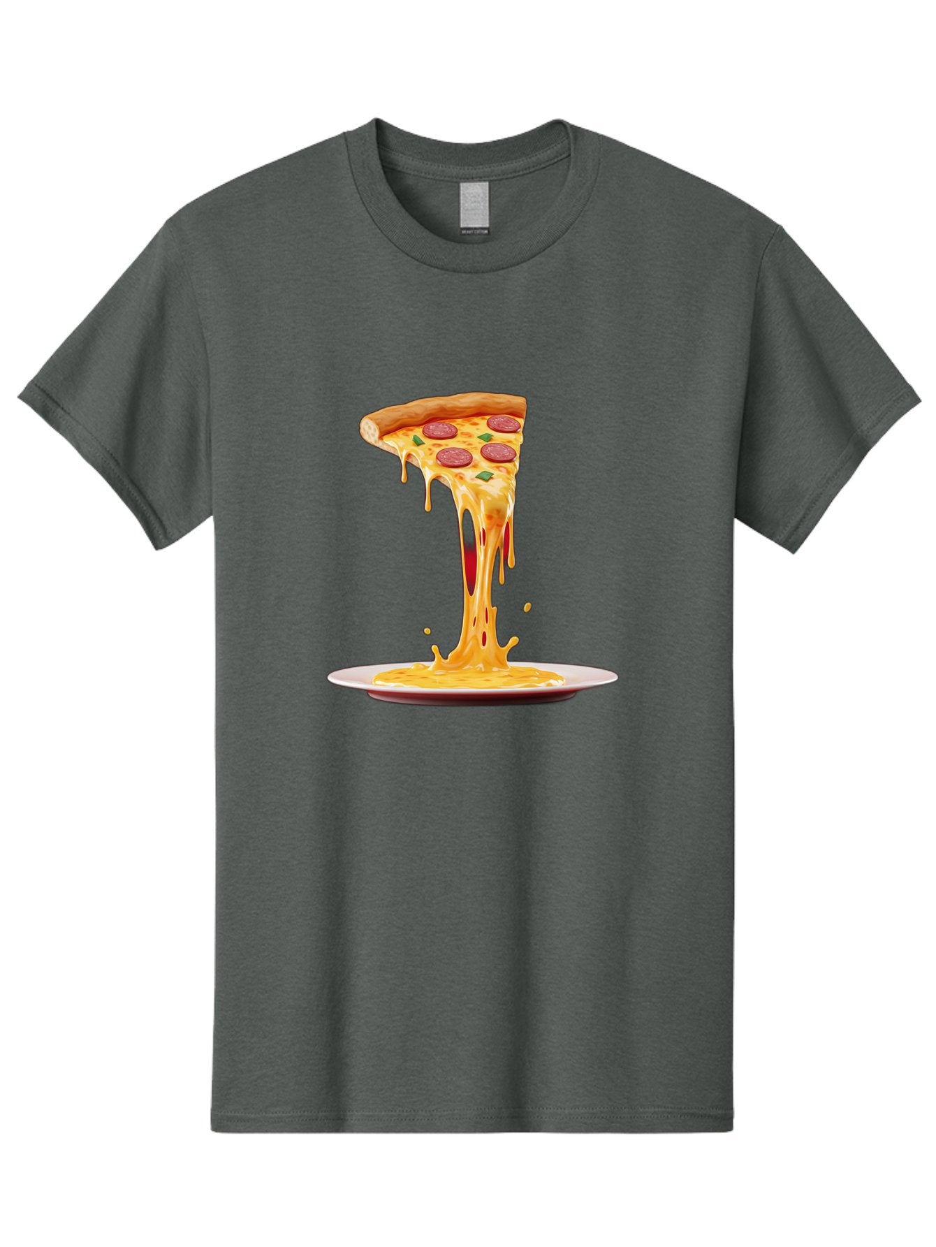 Pepperoni-Pizza-Slice-8 Men'S Graphic Tee, 100% Cotton, Comfortable Casual Summer Wear, Machine Washable, Cheesy Pizza Slice, Pepperoni Pizza, Melted Mozzarella, Cheesy Goodness, Pizza Toppings, Savory Delight, Italian Cuisine, Bac240 10