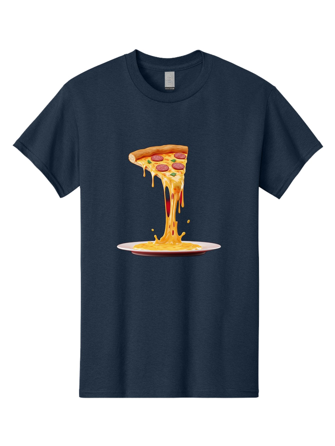 Pepperoni-Pizza-Slice-8 Men'S Graphic Tee, 100% Cotton, Comfortable Casual Summer Wear, Machine Washable, Cheesy Pizza Slice, Pepperoni Pizza, Melted Mozzarella, Cheesy Goodness, Pizza Toppings, Savory Delight, Italian Cuisine, Bac240