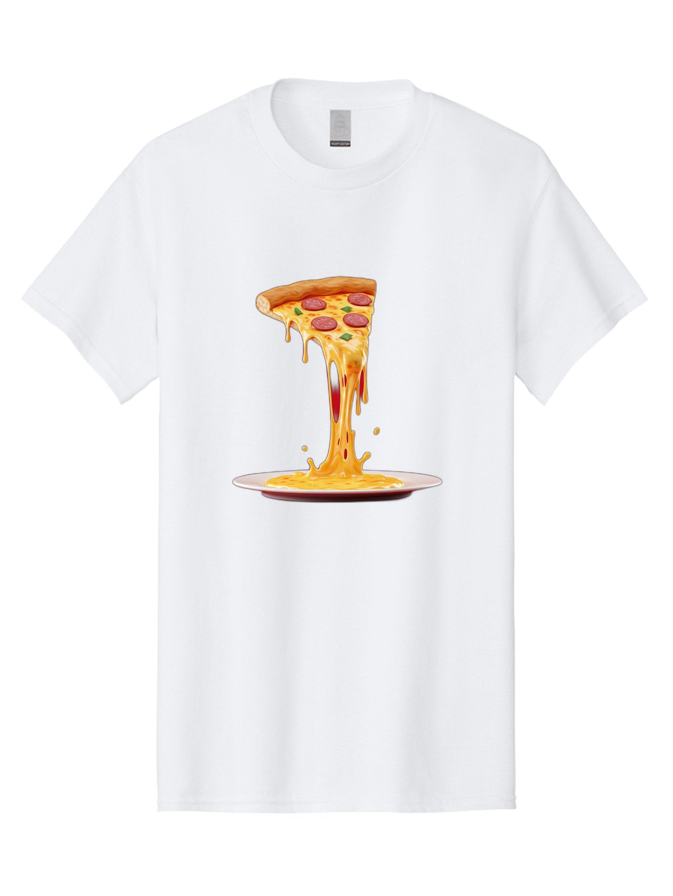 Pepperoni-Pizza-Slice-8 Men'S Graphic Tee, 100% Cotton, Comfortable Casual Summer Wear, Machine Washable, Cheesy Pizza Slice, Pepperoni Pizza, Melted Mozzarella, Cheesy Goodness, Pizza Toppings, Savory Delight, Italian Cuisine, Bac240 8