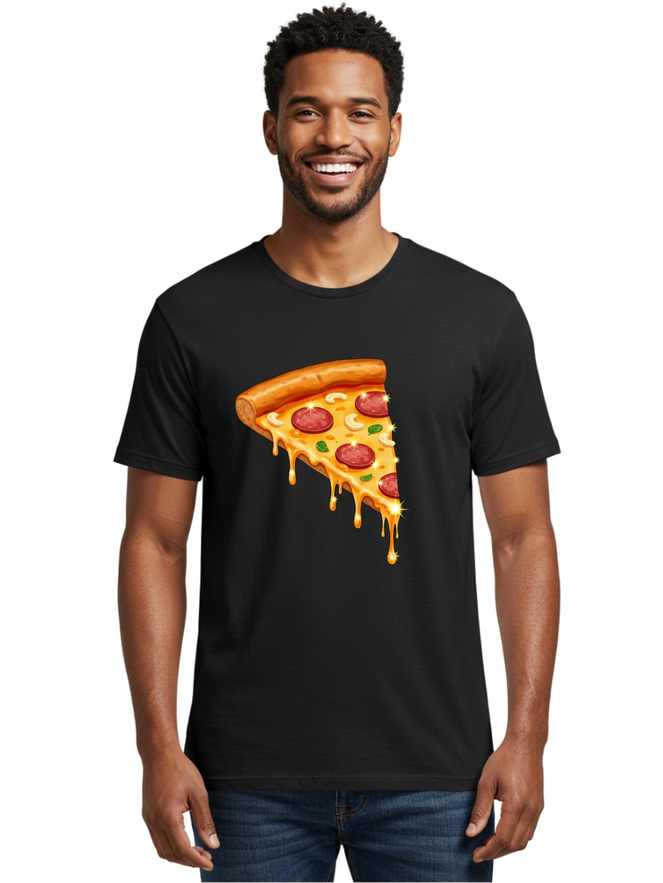 Pepperoni-Pizza-Slice-9 Men'S Graphic Tee, 100% Cotton, Comfortable Casual Summer Wear, Machine Washable, Pepperoni Pizza, Cheesy Goodness, Melted Cheese, Savory Toppings, Italian Cuisine, Pizza Slice, Foodie Delights, Gourmet Pizza Bac241 23