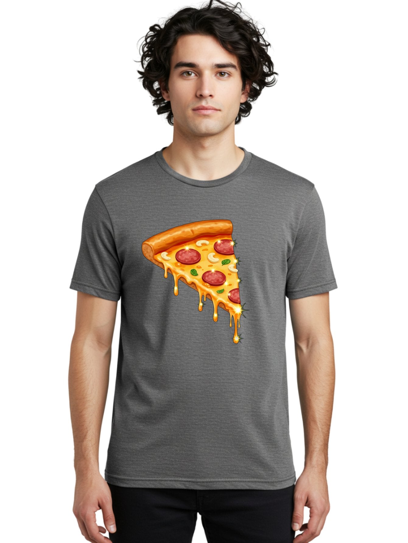Pepperoni-Pizza-Slice-9 Men'S Graphic Tee, 100% Cotton, Comfortable Casual Summer Wear, Machine Washable, Pepperoni Pizza, Cheesy Goodness, Melted Cheese, Savory Toppings, Italian Cuisine, Pizza Slice, Foodie Delights, Gourmet Pizza Bac241 18