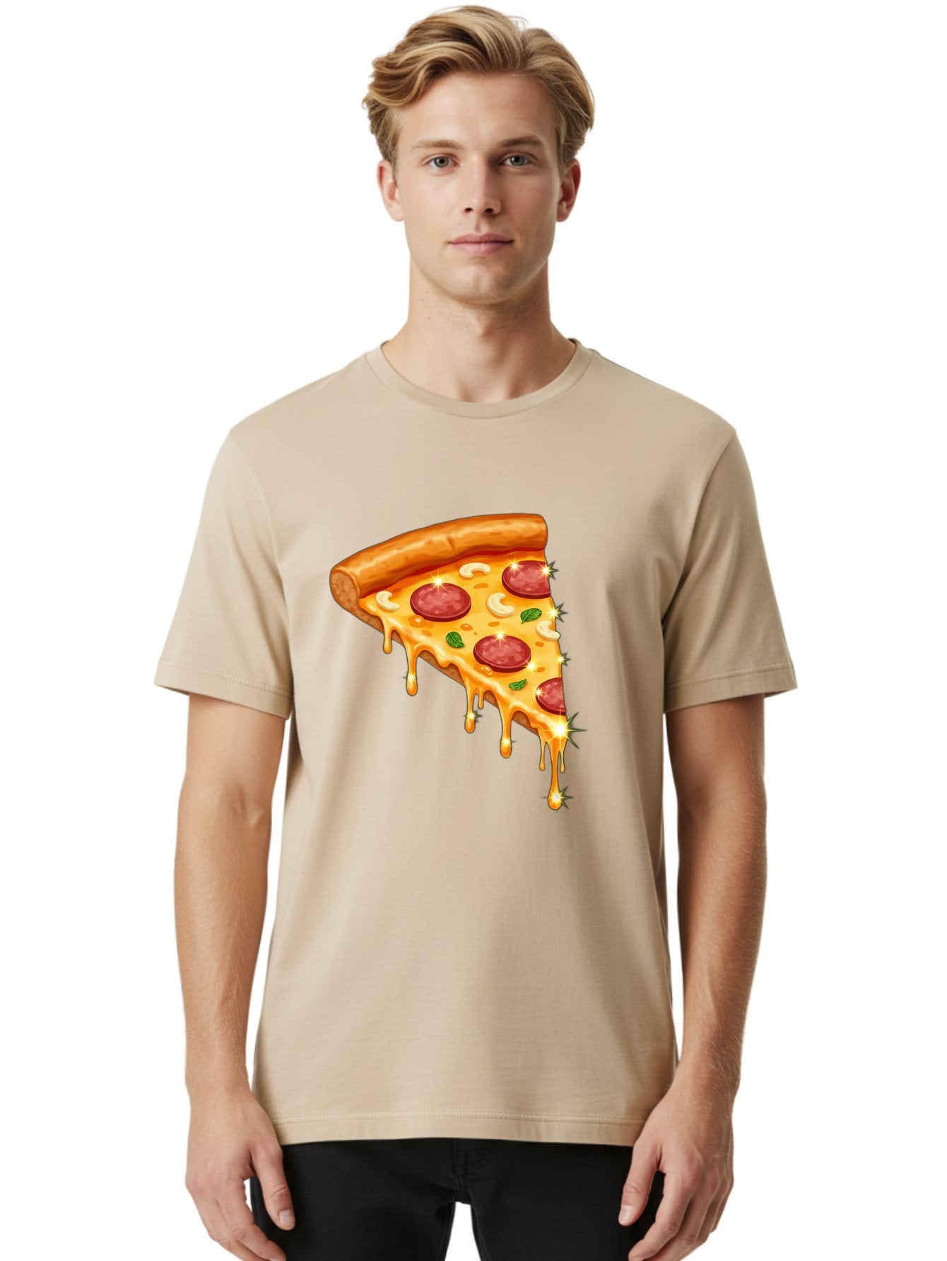 Pepperoni-Pizza-Slice-9 Men'S Graphic Tee, 100% Cotton, Comfortable Casual Summer Wear, Machine Washable, Pepperoni Pizza, Cheesy Goodness, Melted Cheese, Savory Toppings, Italian Cuisine, Pizza Slice, Foodie Delights, Gourmet Pizza Bac241 21