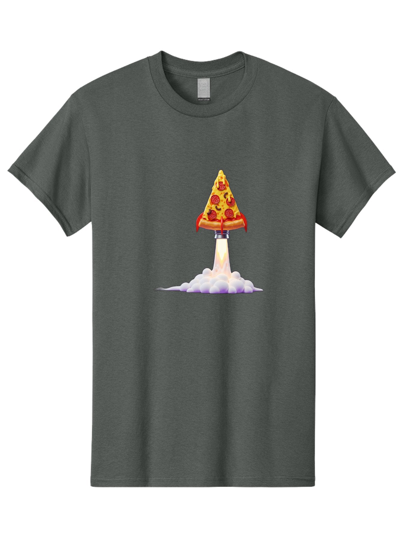 Pepperoni-Pizza-Slice-Rocket Men'S Graphic Tee, 100% Cotton, Comfortable Casual Summer Wear, Machine Washable, Pepperoni Pizza Slice, Rocket Launch, Food Art, Cartoon Style, Funny Illustration, Melted Cheese, Spicy Toppings, Creative Design Bac242 15