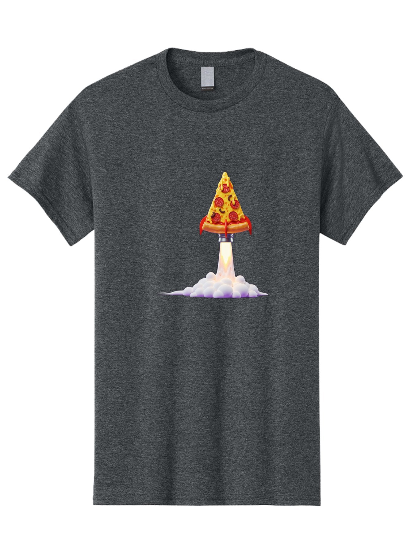 Pepperoni-Pizza-Slice-Rocket Men'S Graphic Tee, 100% Cotton, Comfortable Casual Summer Wear, Machine Washable, Pepperoni Pizza Slice, Rocket Launch, Food Art, Cartoon Style, Funny Illustration, Melted Cheese, Spicy Toppings, Creative Design Bac242 8