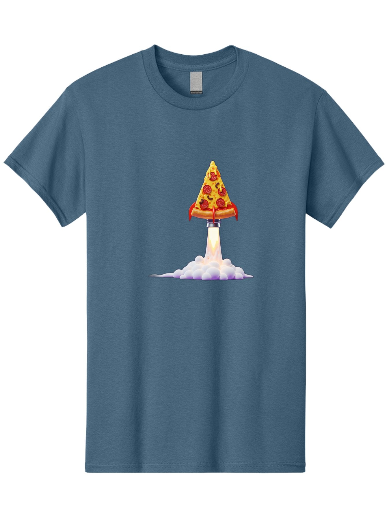 Pepperoni-Pizza-Slice-Rocket Men'S Graphic Tee, 100% Cotton, Comfortable Casual Summer Wear, Machine Washable, Pepperoni Pizza Slice, Rocket Launch, Food Art, Cartoon Style, Funny Illustration, Melted Cheese, Spicy Toppings, Creative Design Bac242 14