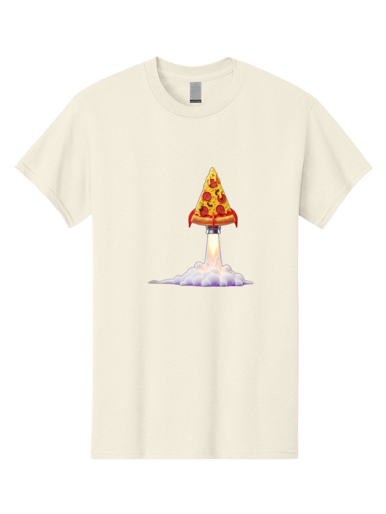 Pepperoni-Pizza-Slice-Rocket Men'S Graphic Tee, 100% Cotton, Comfortable Casual Summer Wear, Machine Washable, Pepperoni Pizza Slice, Rocket Launch, Food Art, Cartoon Style, Funny Illustration, Melted Cheese, Spicy Toppings, Creative Design Bac242 12