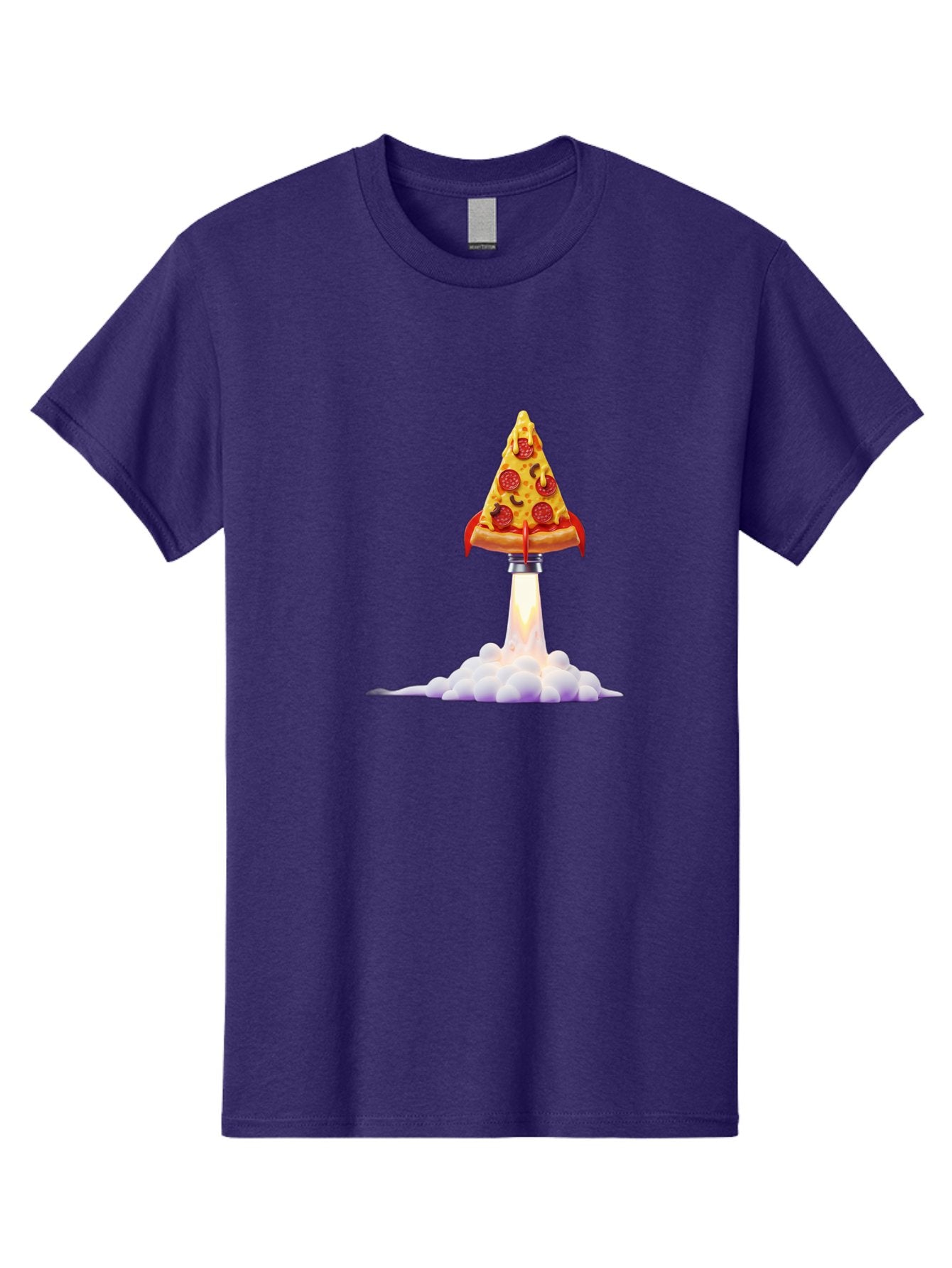 Pepperoni-Pizza-Slice-Rocket Men'S Graphic Tee, 100% Cotton, Comfortable Casual Summer Wear, Machine Washable, Pepperoni Pizza Slice, Rocket Launch, Food Art, Cartoon Style, Funny Illustration, Melted Cheese, Spicy Toppings, Creative Design Bac242 13
