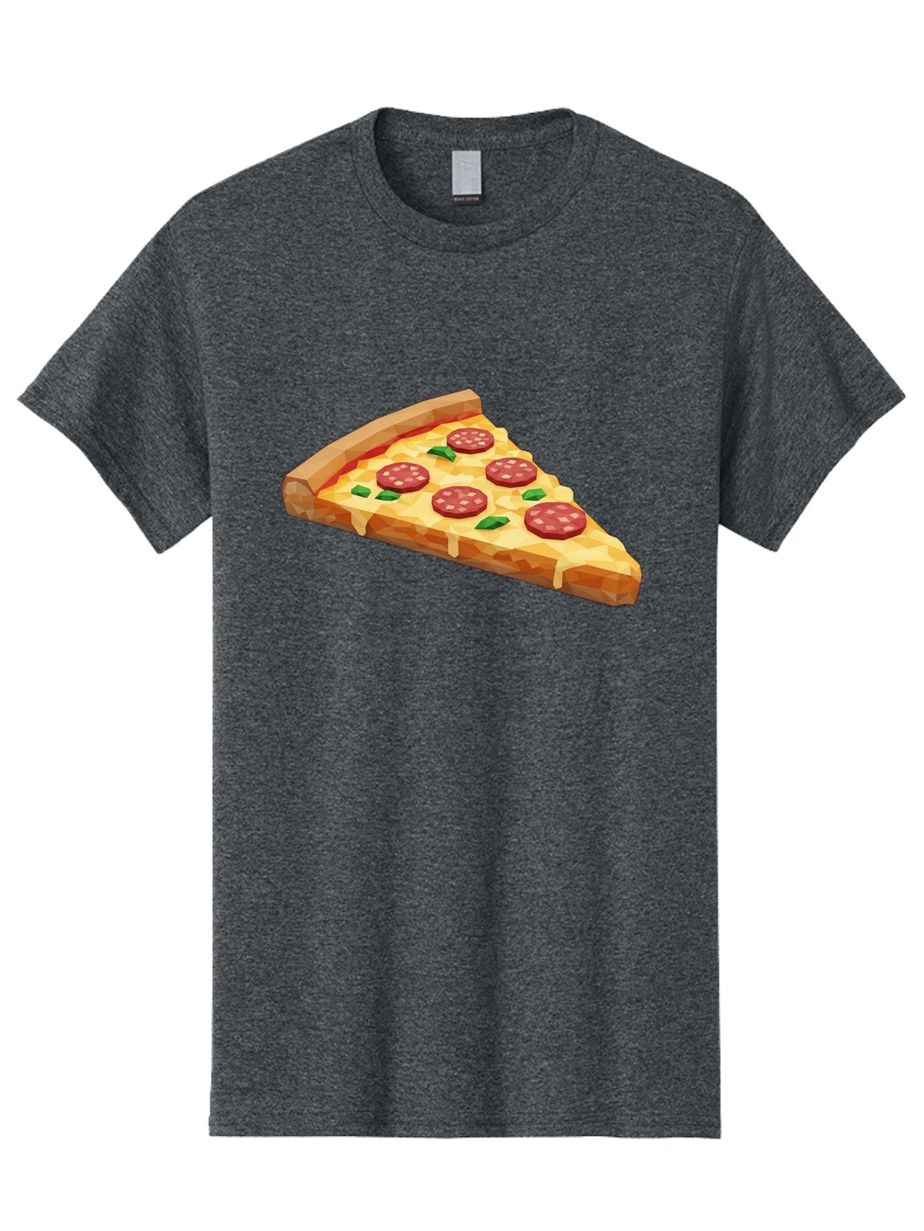 Pepperoni-Pizza-Slice Men'S Graphic Tee, 100% Cotton, Comfortable Casual Summer Wear, Machine Washable, Pepperoni Pizza, Melted Cheese, Green Basil Leaves, Pizza Slice, Cheesy Goodness, Savory Flavors, Food Illustration, Cartoon Style Bac243 11