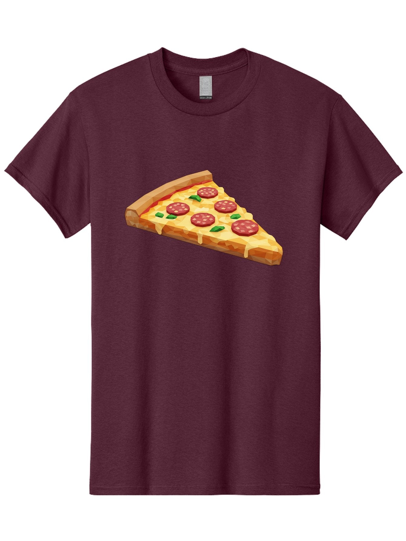 Pepperoni-Pizza-Slice Men'S Graphic Tee, 100% Cotton, Comfortable Casual Summer Wear, Machine Washable, Pepperoni Pizza, Melted Cheese, Green Basil Leaves, Pizza Slice, Cheesy Goodness, Savory Flavors, Food Illustration, Cartoon Style Bac243 10