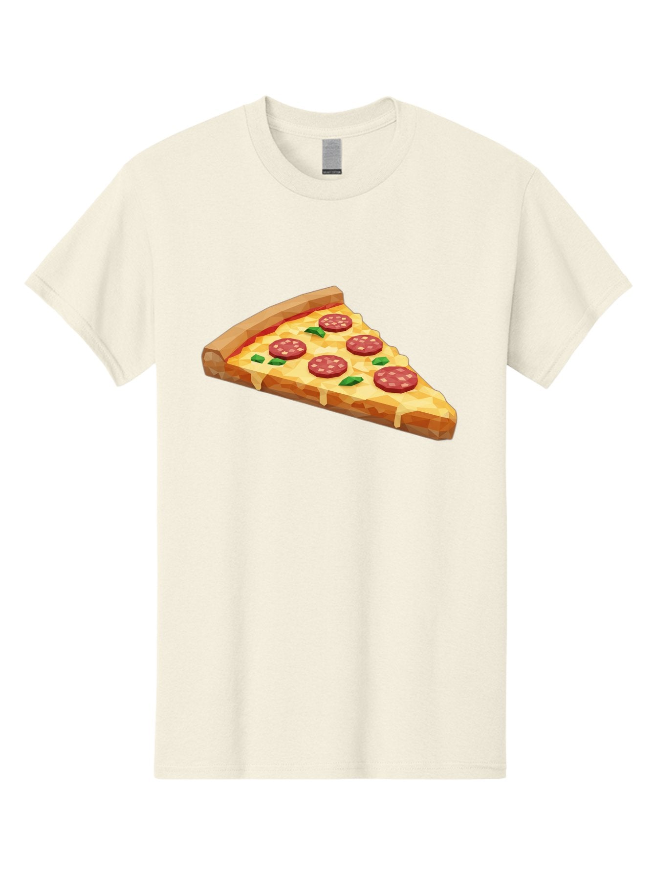 Pepperoni-Pizza-Slice Men'S Graphic Tee, 100% Cotton, Comfortable Casual Summer Wear, Machine Washable, Pepperoni Pizza, Melted Cheese, Green Basil Leaves, Pizza Slice, Cheesy Goodness, Savory Flavors, Food Illustration, Cartoon Style Bac243 14