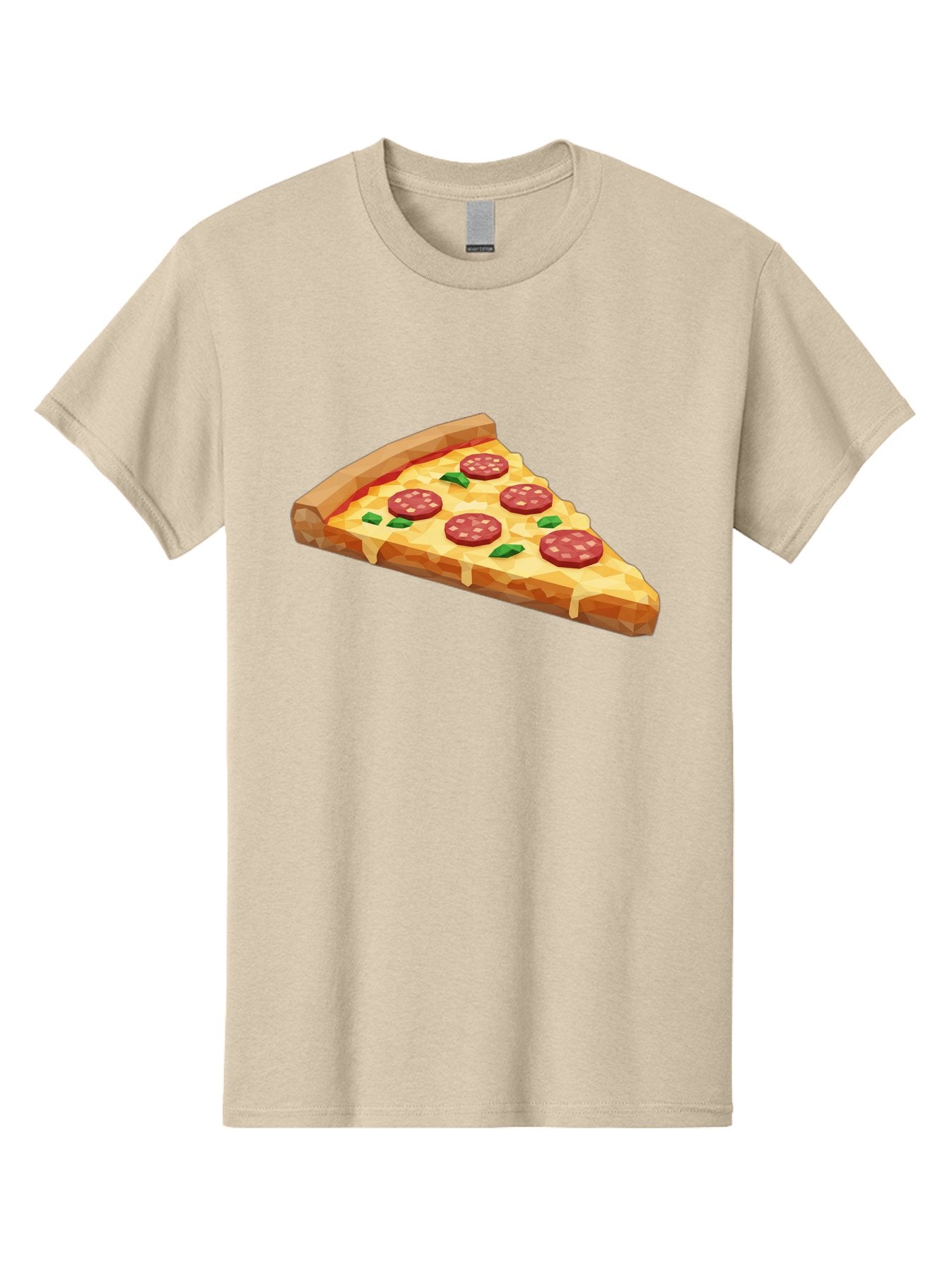 Pepperoni-Pizza-Slice Men'S Graphic Tee, 100% Cotton, Comfortable Casual Summer Wear, Machine Washable, Pepperoni Pizza, Melted Cheese, Green Basil Leaves, Pizza Slice, Cheesy Goodness, Savory Flavors, Food Illustration, Cartoon Style Bac243 12