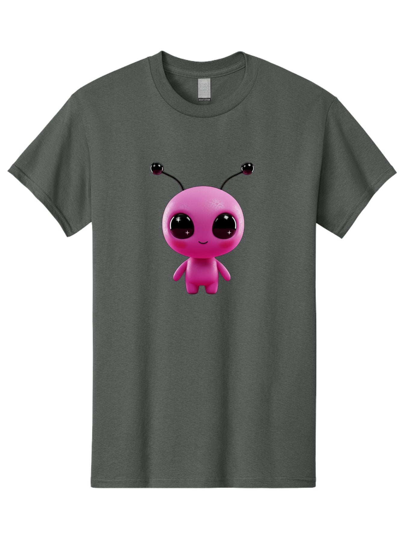 Pink-Alien Men'S Graphic Tee, 100% Cotton, Comfortable Casual Summer Wear, Machine Washable, Pink Alien Character, Cartoon Alien, Alien Figure, Cute Extraterrestrial, Adorable Cartoon Character, 3D Render, Shiny Eyes, Smiling Face, Bac247 11