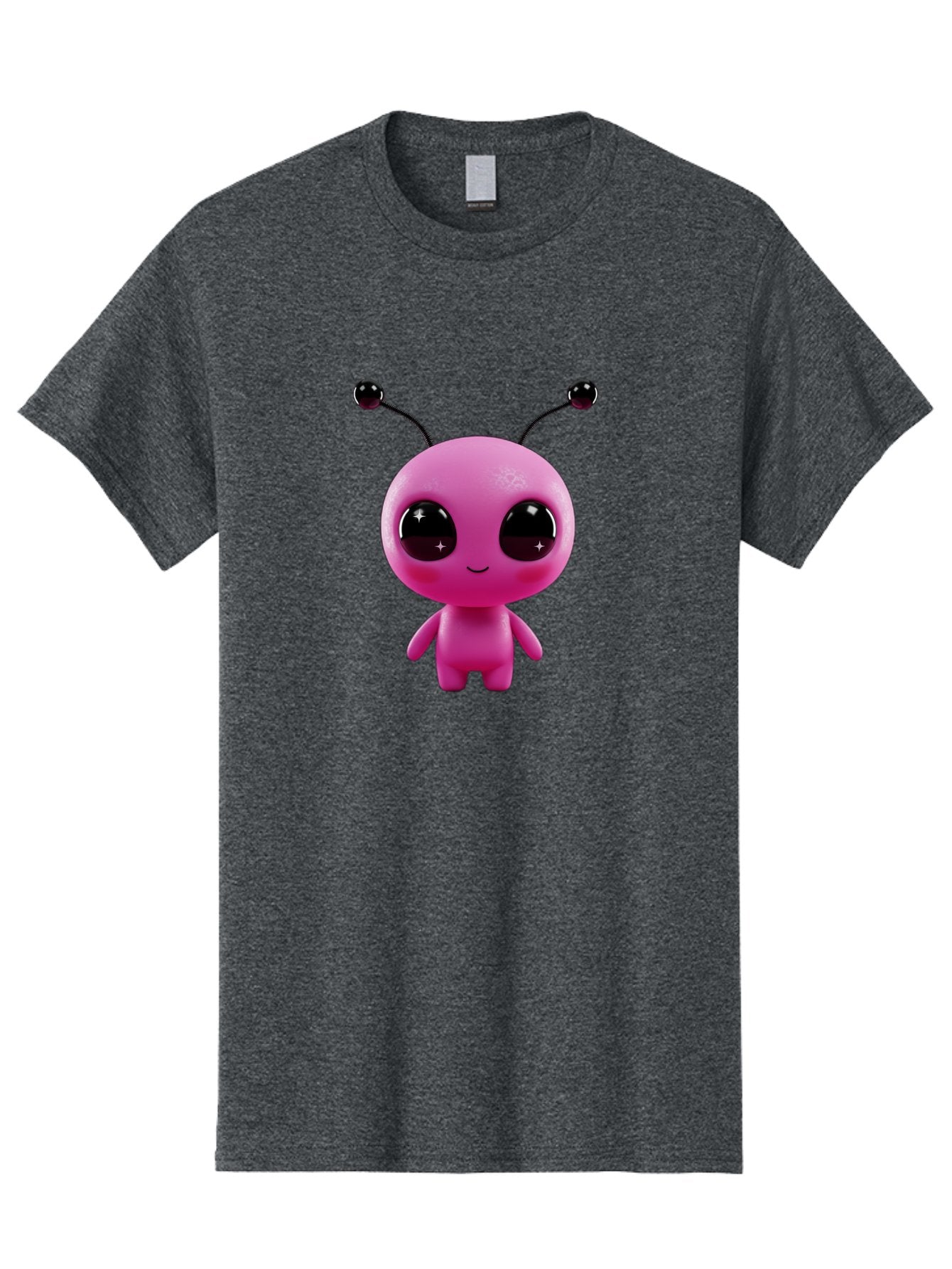 Pink-Alien Men'S Graphic Tee, 100% Cotton, Comfortable Casual Summer Wear, Machine Washable, Pink Alien Character, Cartoon Alien, Alien Figure, Cute Extraterrestrial, Adorable Cartoon Character, 3D Render, Shiny Eyes, Smiling Face, Bac247 12