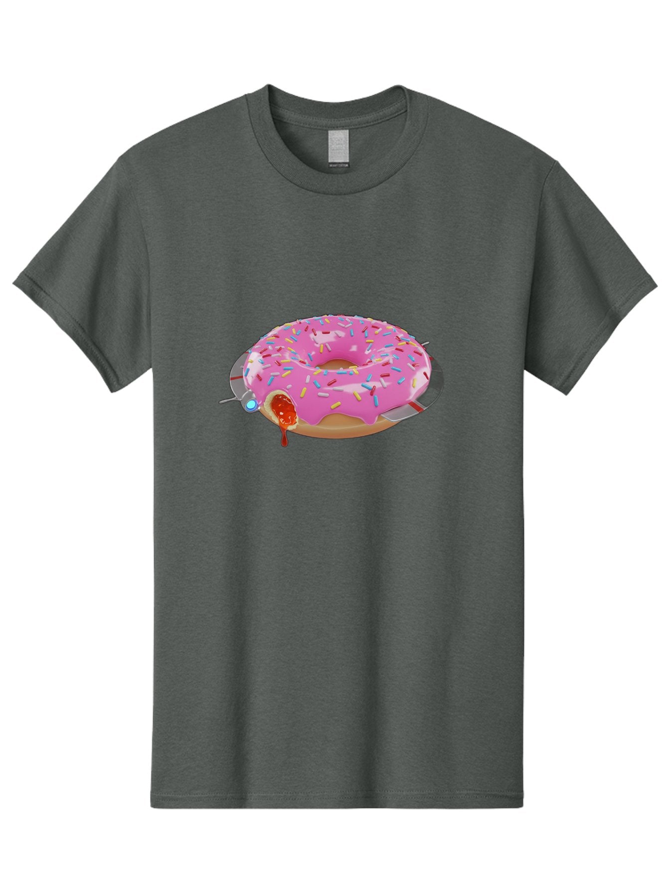 Pink-Frosted-Donut-1 Men'S Graphic Tee, 100% Cotton, Comfortable Casual Summer Wear, Machine Washable, Pink Frosted Donut, Jelly-Filled Donut, Sprinkles On Donut, Sweet Treat, Colorful Dessert, Donut With Jelly Filling, Tasty Pastry, Bac250