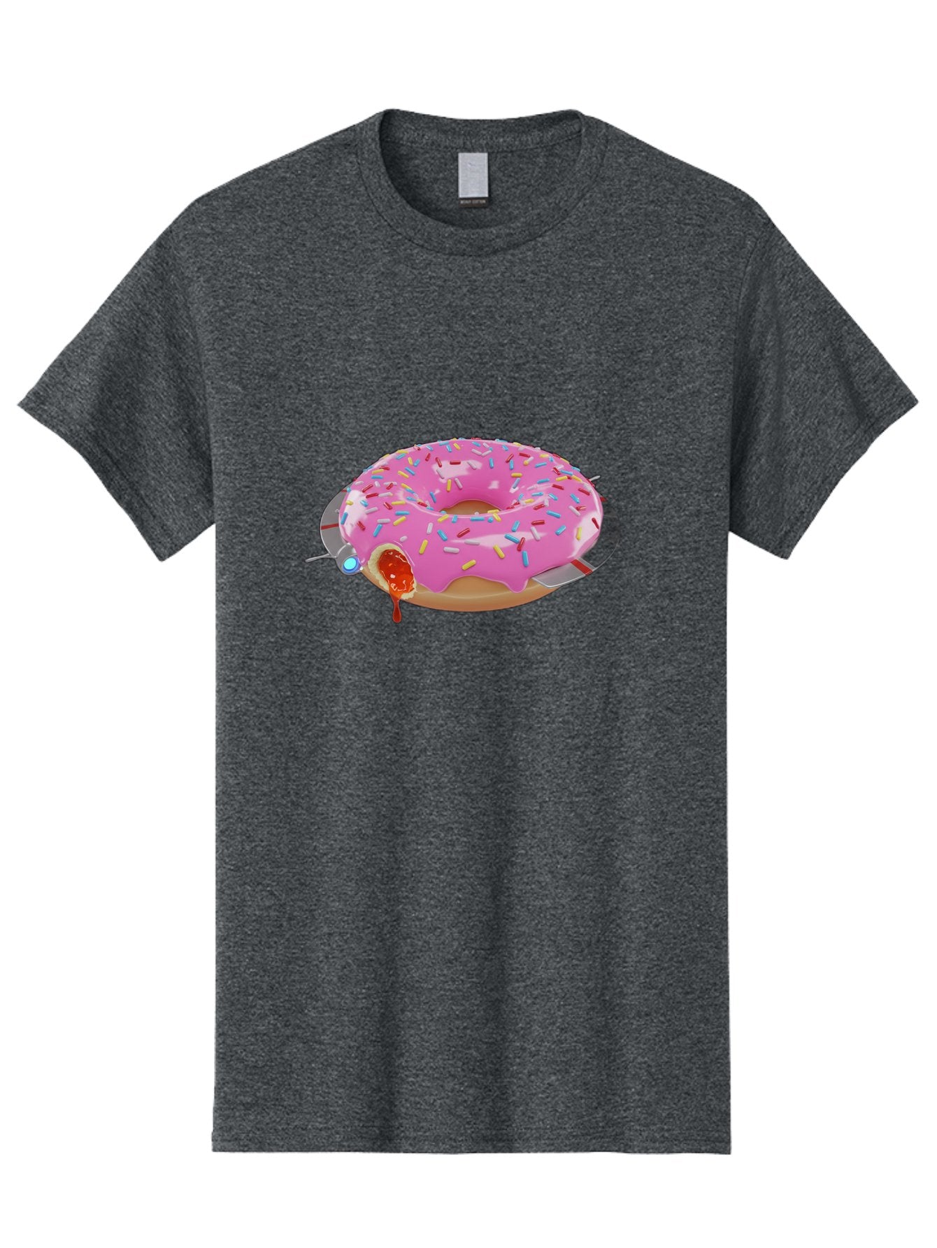 Pink-Frosted-Donut-1 Men'S Graphic Tee, 100% Cotton, Comfortable Casual Summer Wear, Machine Washable, Pink Frosted Donut, Jelly-Filled Donut, Sprinkles On Donut, Sweet Treat, Colorful Dessert, Donut With Jelly Filling, Tasty Pastry, Bac250 15