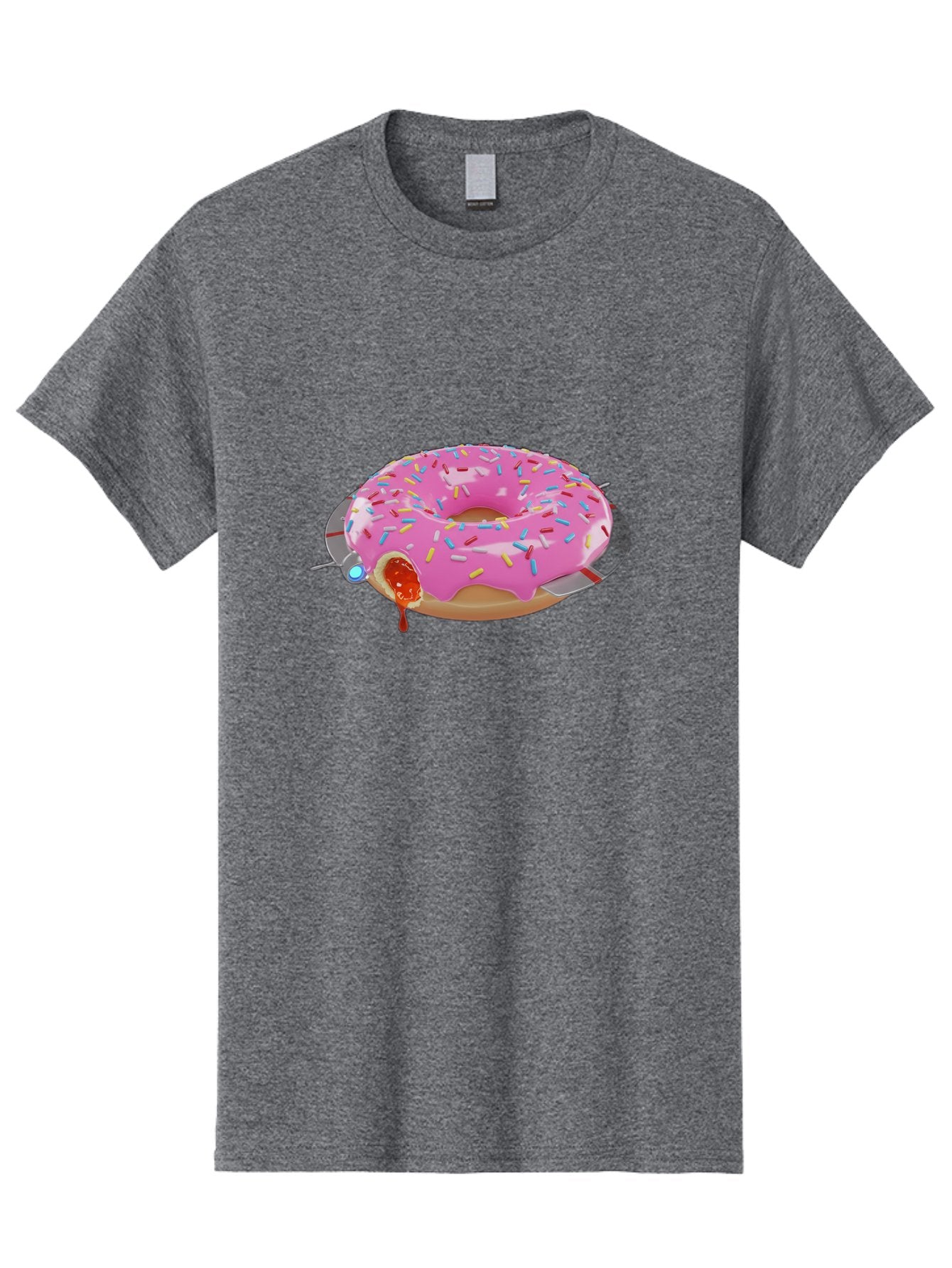 Pink-Frosted-Donut-1 Men'S Graphic Tee, 100% Cotton, Comfortable Casual Summer Wear, Machine Washable, Pink Frosted Donut, Jelly-Filled Donut, Sprinkles On Donut, Sweet Treat, Colorful Dessert, Donut With Jelly Filling, Tasty Pastry, Bac250 11