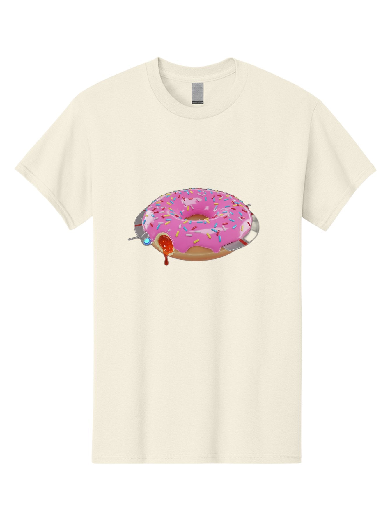 Pink-Frosted-Donut-1 Men'S Graphic Tee, 100% Cotton, Comfortable Casual Summer Wear, Machine Washable, Pink Frosted Donut, Jelly-Filled Donut, Sprinkles On Donut, Sweet Treat, Colorful Dessert, Donut With Jelly Filling, Tasty Pastry, Bac250 4